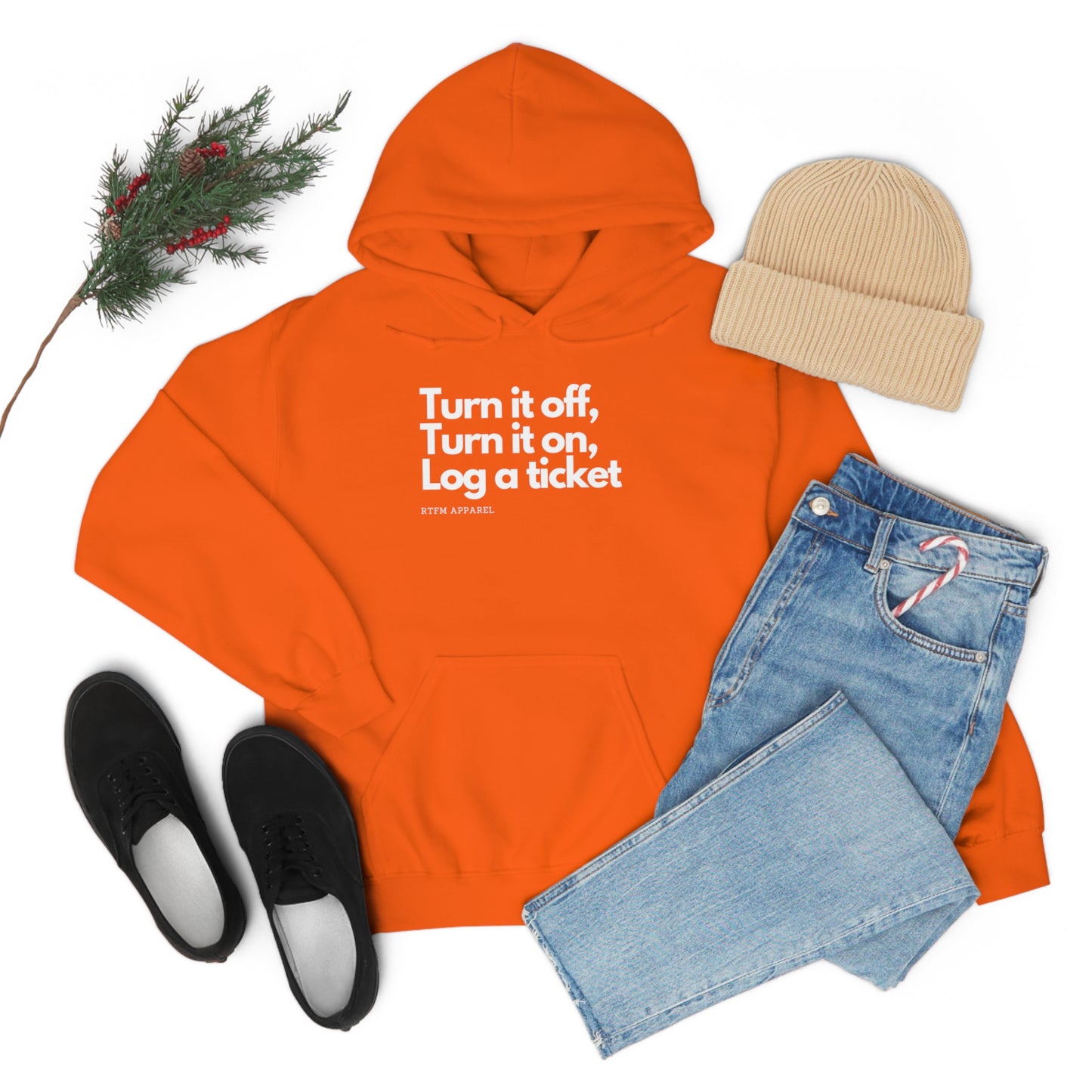 Turn it off, Turn it on, Log a ticket - Helpdesk, Sysadmin, Cloud Engineer, Architect, Azure, AWS, Network admin, Server Admin Hoodie