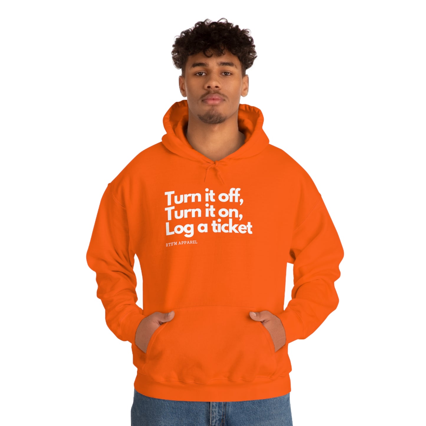 Turn it off, Turn it on, Log a ticket - Helpdesk, Sysadmin, Cloud Engineer, Architect, Azure, AWS, Network admin, Server Admin Hoodie