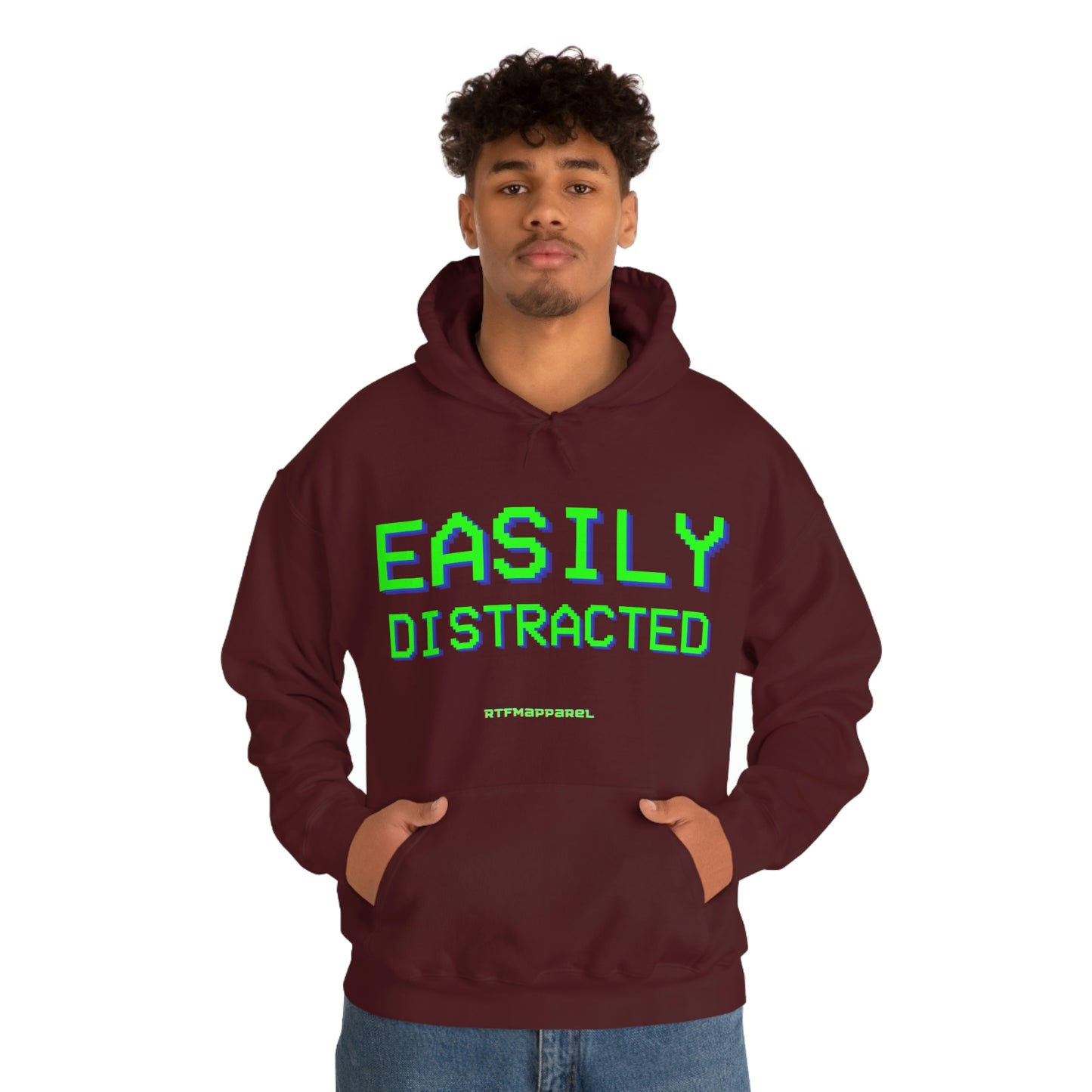 Easily Distracted - Funny, Sysadmin, Geek, Gamer, Developer, Gift Hooded Sweatshirt