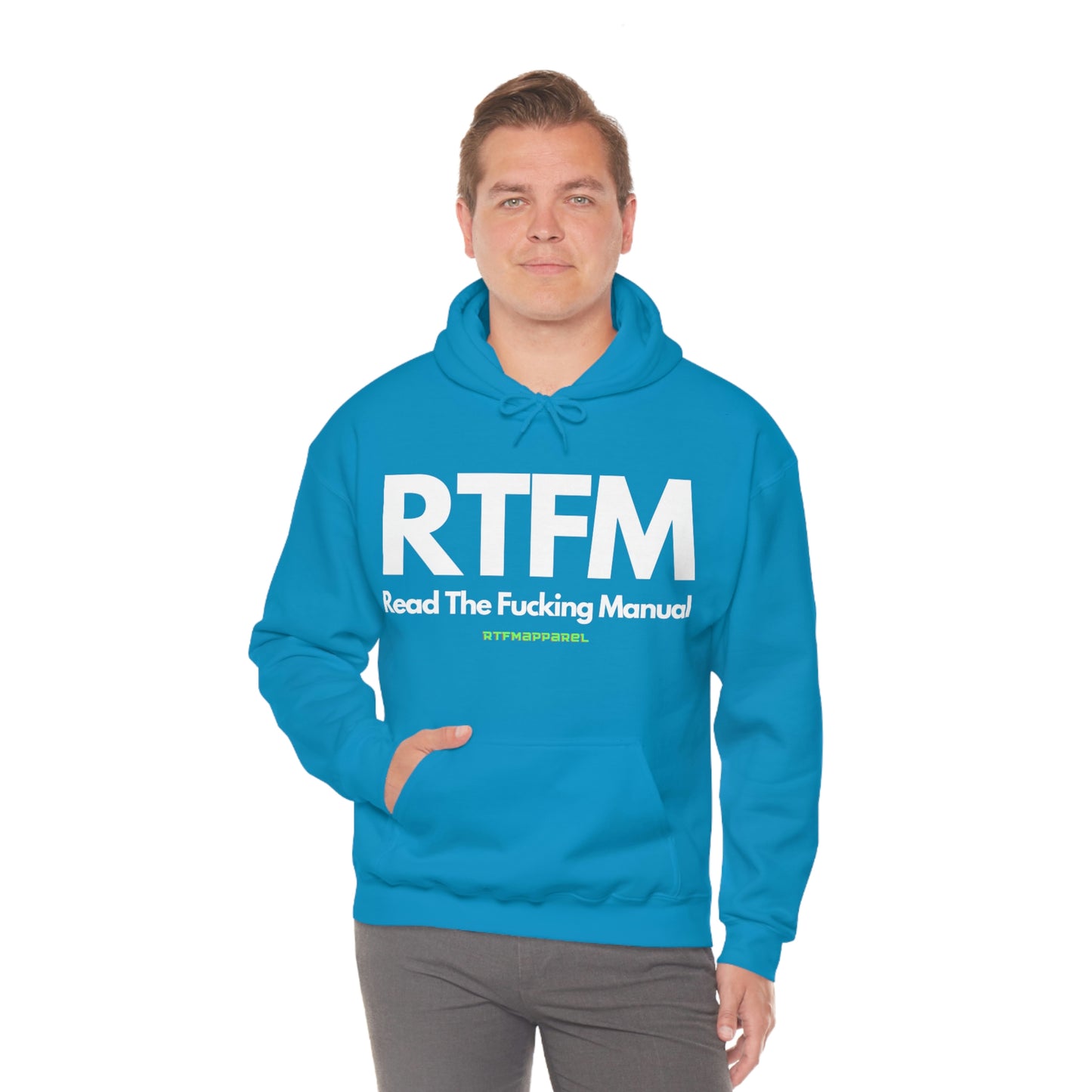 RTFM, Read the Manual, Explicit Funny, Sysadmin, Geek, Project Manager, Developer, Gift, Unisex Hooded Sweatshirt