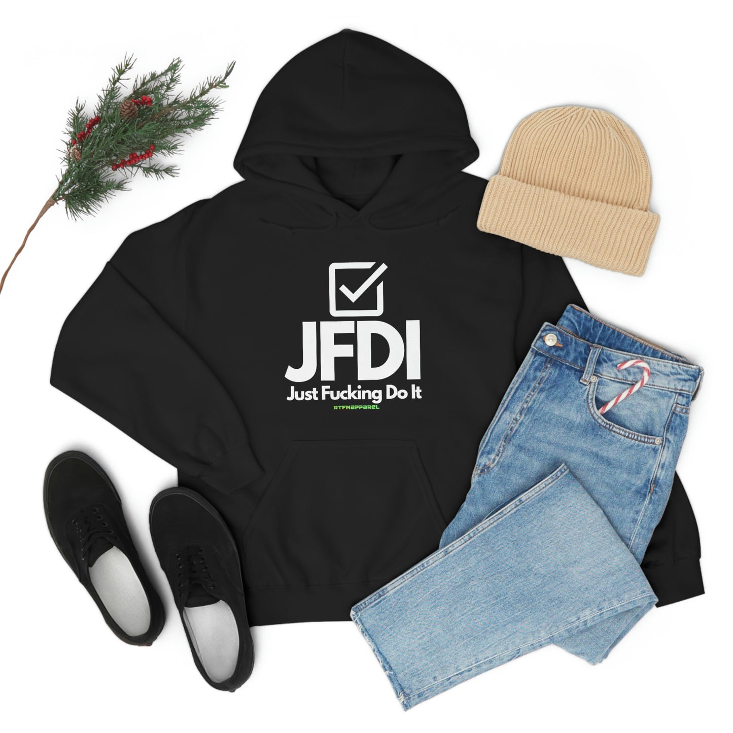 JFDI, Just do it, Funny, Sysadmin, Geek, Project Manager, Explicit, Developer, Gift, Unisex Hooded Sweatshirt