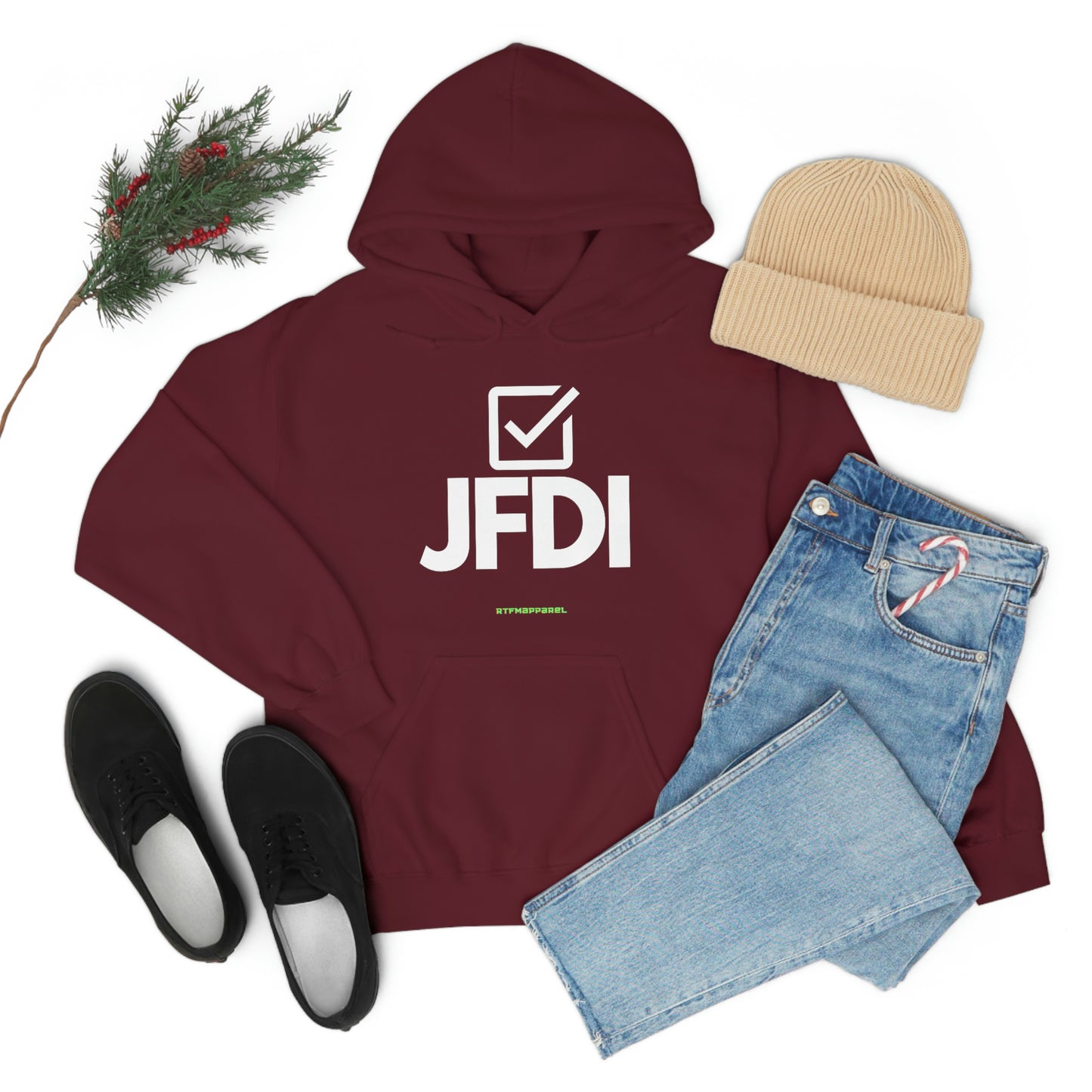 JFDI, Just do it, Funny, Sysadmin, Geek, Project Manager, Developer, Gift, Unisex Hooded Sweatshirt