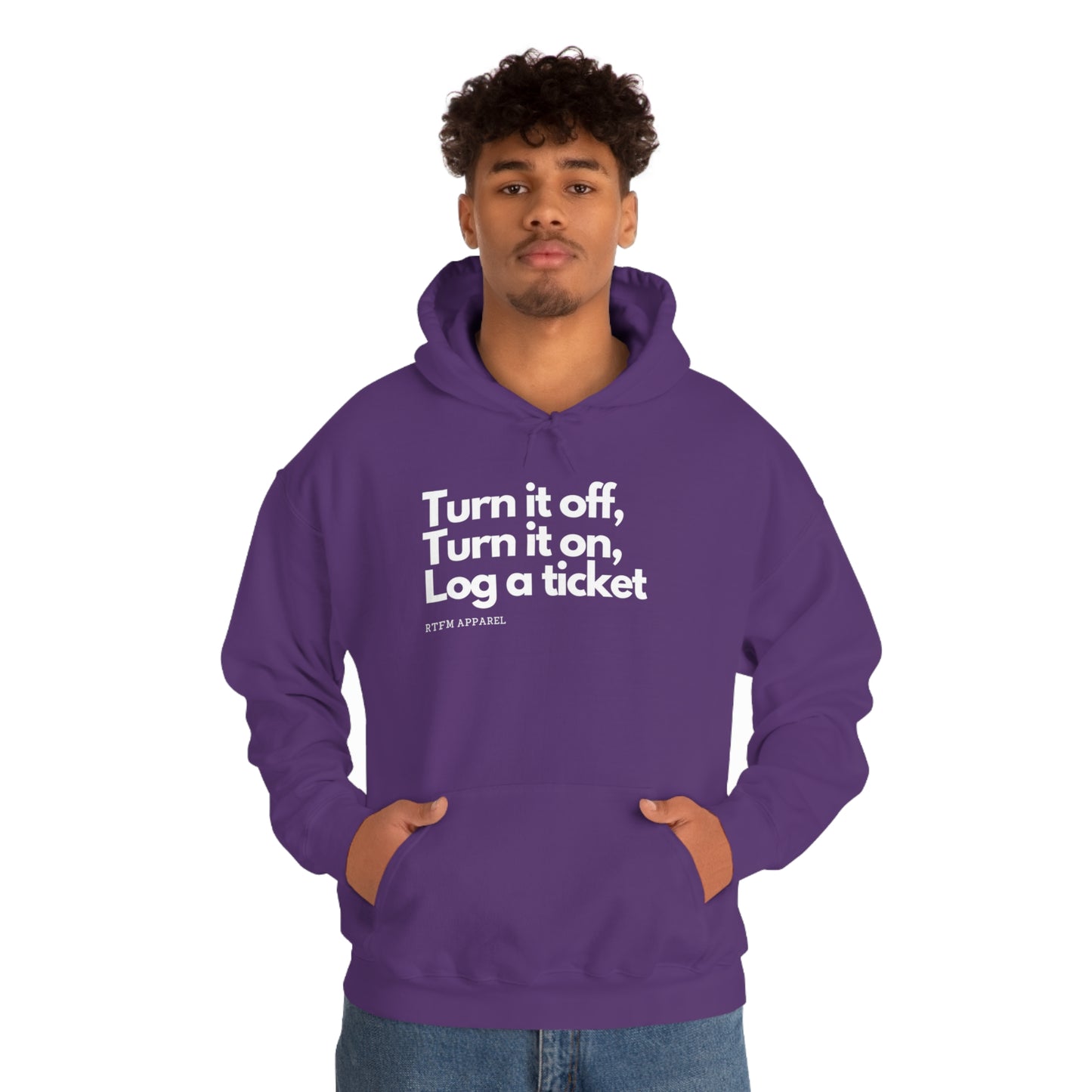 Turn it off, Turn it on, Log a ticket - Helpdesk, Sysadmin, Cloud Engineer, Architect, Azure, AWS, Network admin, Server Admin Hoodie