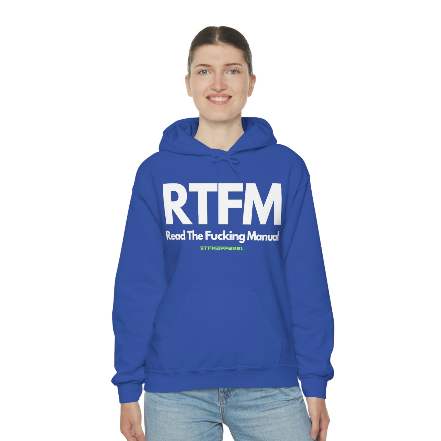RTFM, Read the Manual, Explicit Funny, Sysadmin, Geek, Project Manager, Developer, Gift, Unisex Hooded Sweatshirt