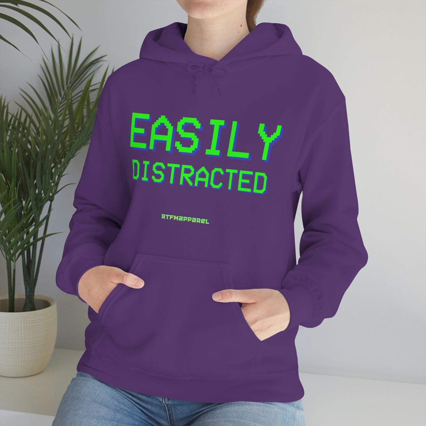 Easily Distracted - Funny, Sysadmin, Geek, Gamer, Developer, Gift Hooded Sweatshirt
