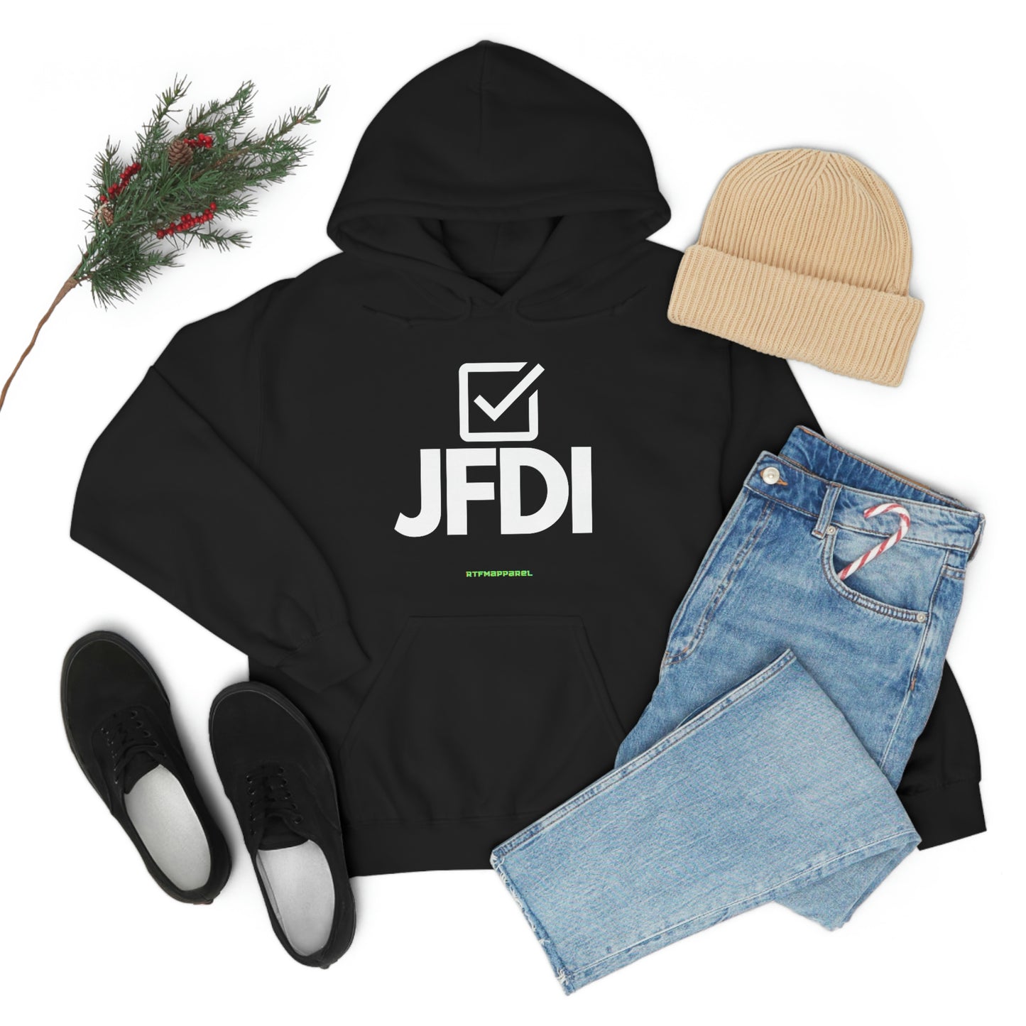 JFDI, Just do it, Funny, Sysadmin, Geek, Project Manager, Developer, Gift, Unisex Hooded Sweatshirt
