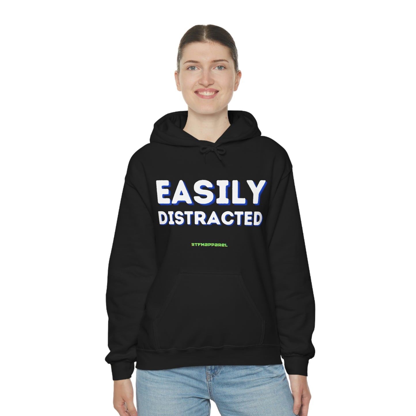 Easily Distracted - Funny, Sysadmin, Geek, Gamer, Developer, Gift Hooded Sweatshirt