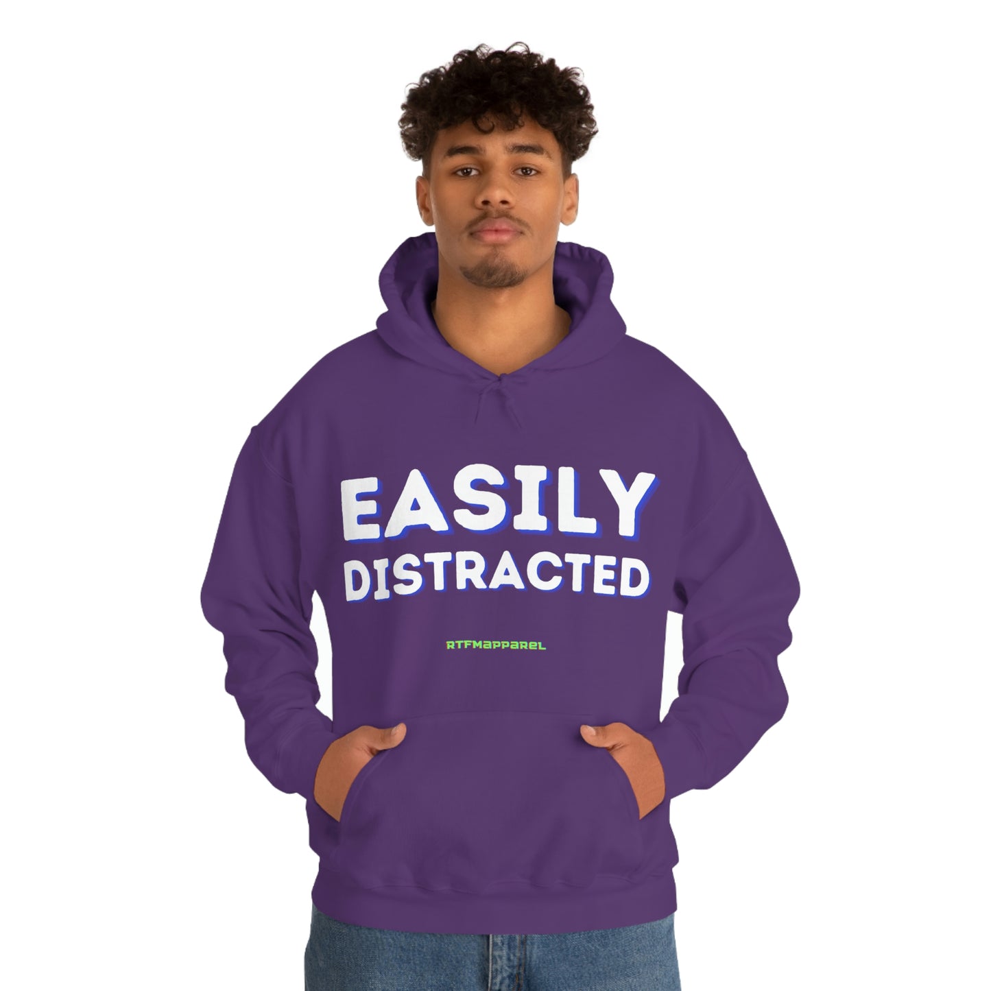 Easily Distracted - Funny, Sysadmin, Geek, Gamer, Developer, Gift Hooded Sweatshirt