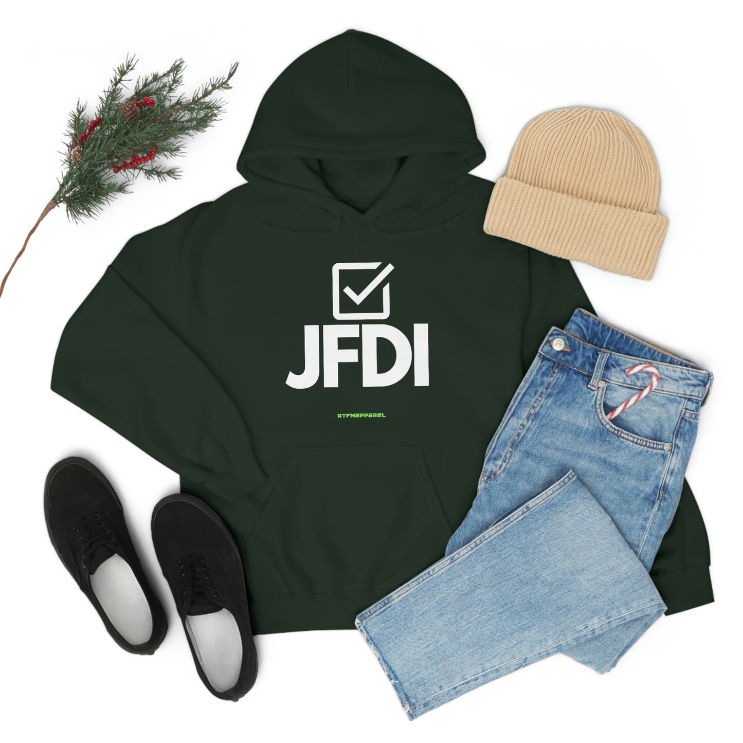 JFDI, Just do it, Funny, Sysadmin, Geek, Project Manager, Developer, Gift, Unisex Hooded Sweatshirt