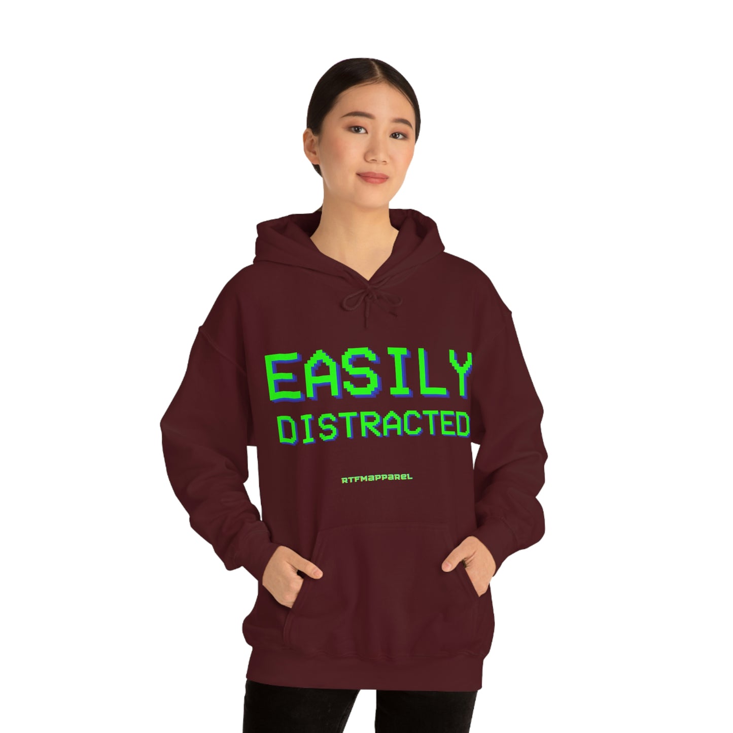 Easily Distracted - Funny, Sysadmin, Geek, Gamer, Developer, Gift Hooded Sweatshirt