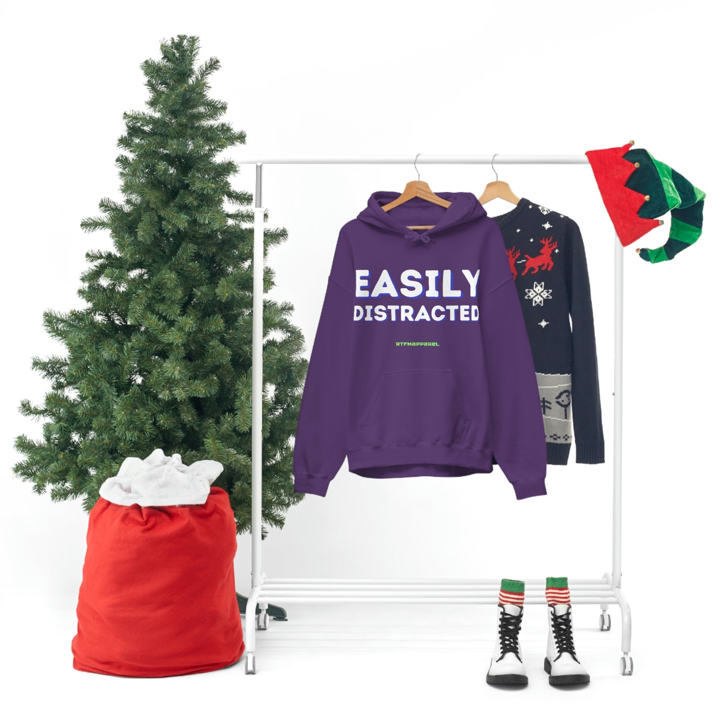 Easily Distracted - Funny, Sysadmin, Geek, Gamer, Developer, Gift Hooded Sweatshirt