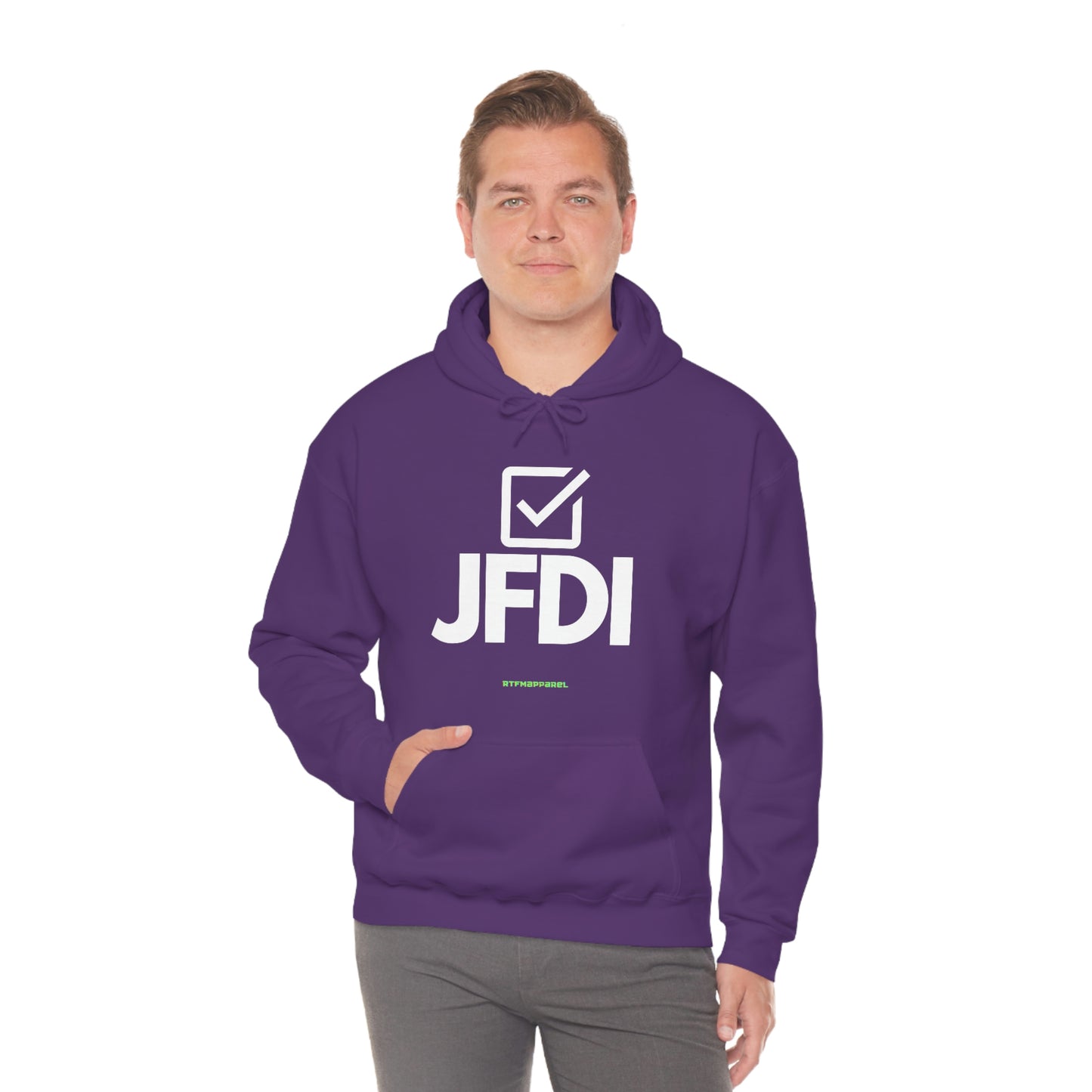 JFDI, Just do it, Funny, Sysadmin, Geek, Project Manager, Developer, Gift, Unisex Hooded Sweatshirt