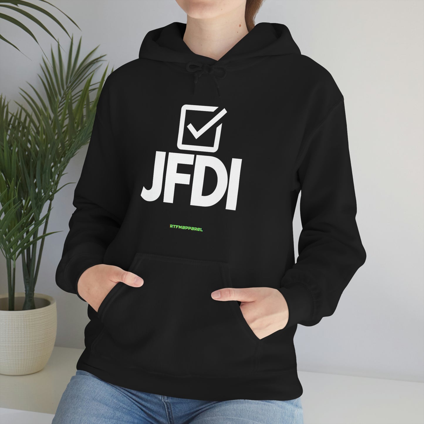 JFDI, Just do it, Funny, Sysadmin, Geek, Project Manager, Developer, Gift, Unisex Hooded Sweatshirt