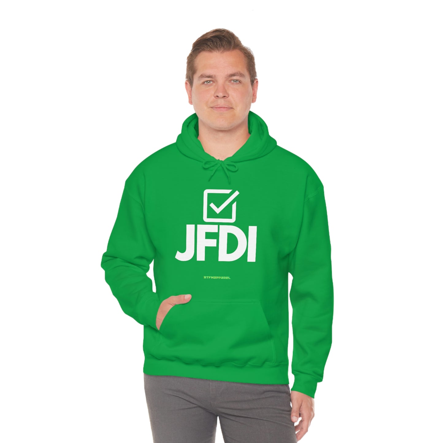 JFDI, Just do it, Funny, Sysadmin, Geek, Project Manager, Developer, Gift, Unisex Hooded Sweatshirt