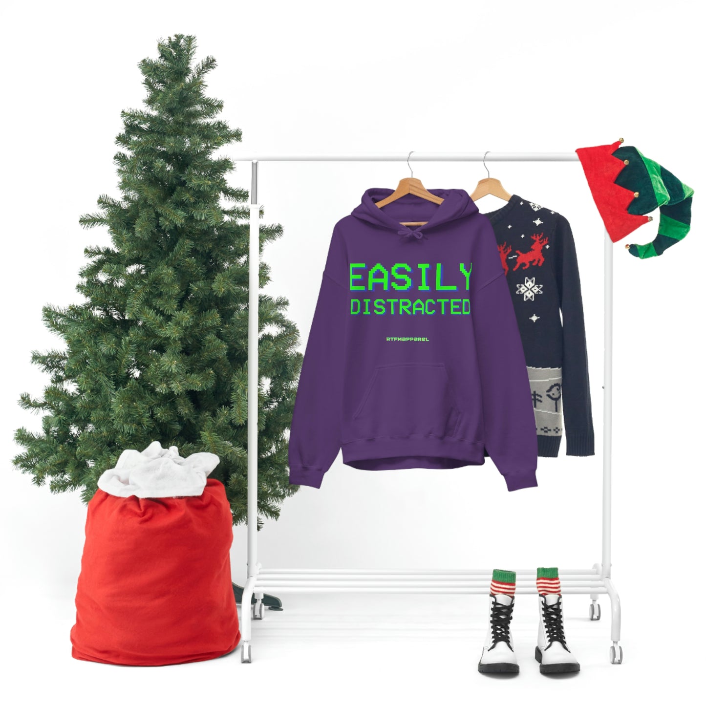 Easily Distracted - Funny, Sysadmin, Geek, Gamer, Developer, Gift Hooded Sweatshirt