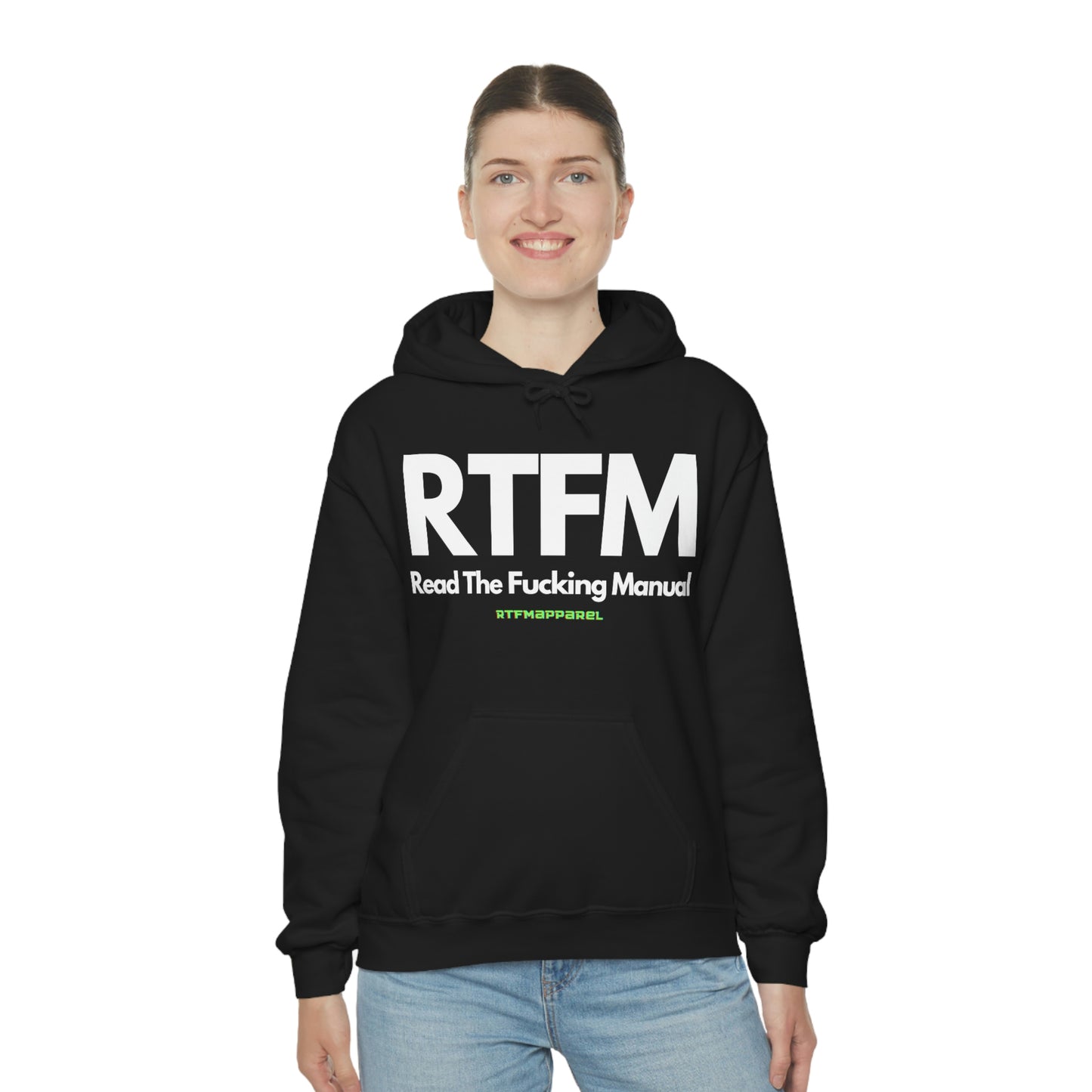 RTFM, Read the Manual, Explicit Funny, Sysadmin, Geek, Project Manager, Developer, Gift, Unisex Hooded Sweatshirt