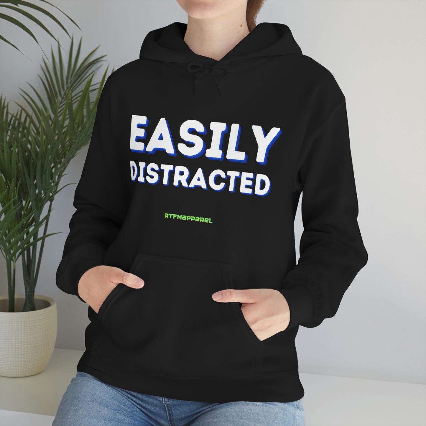 Easily Distracted - Funny, Sysadmin, Geek, Gamer, Developer, Gift Hooded Sweatshirt