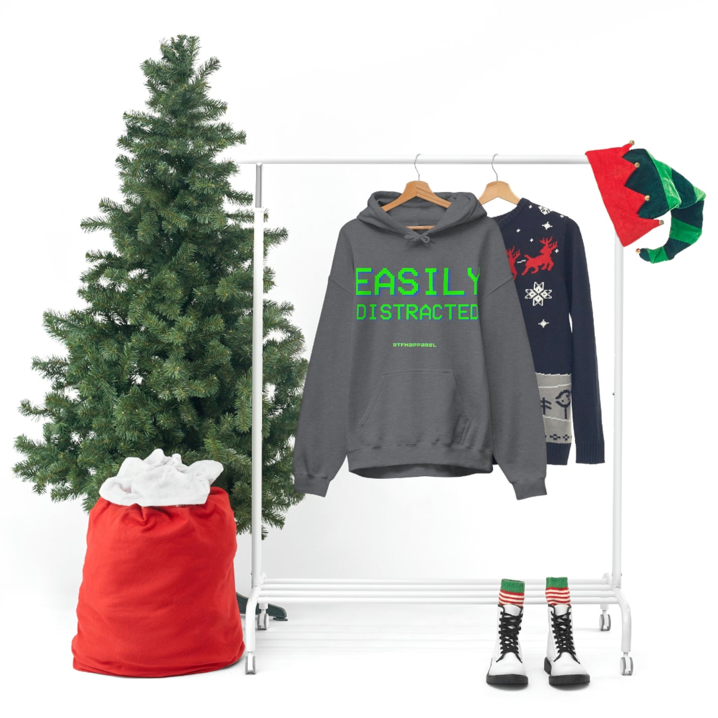 Easily Distracted - Funny, Sysadmin, Geek, Gamer, Developer, Gift Hooded Sweatshirt