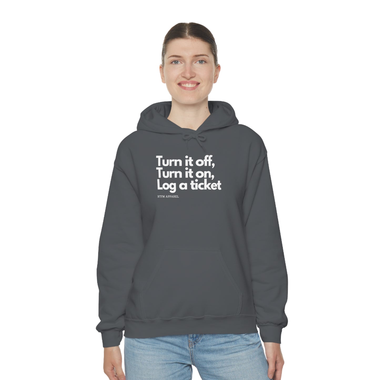 Turn it off, Turn it on, Log a ticket - Helpdesk, Sysadmin, Cloud Engineer, Architect, Azure, AWS, Network admin, Server Admin Hoodie