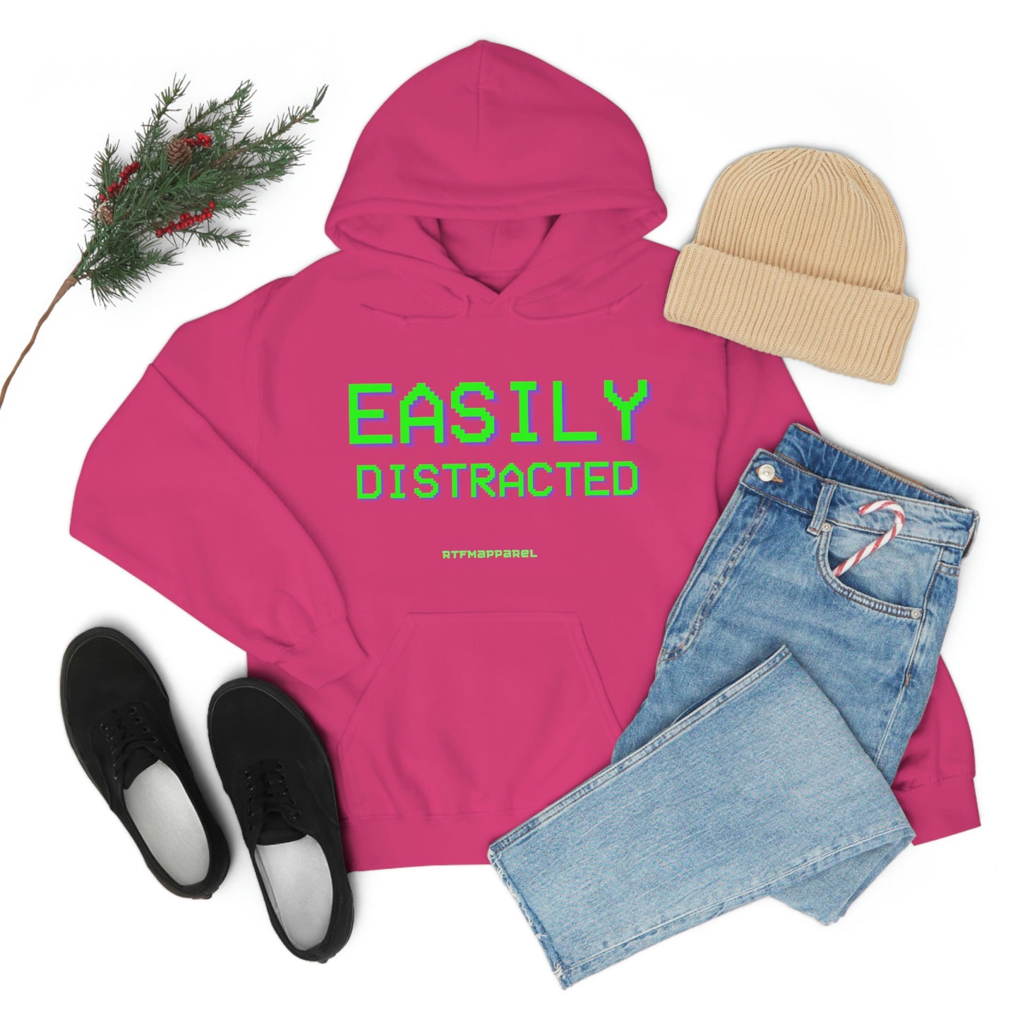 Easily Distracted - Funny, Sysadmin, Geek, Gamer, Developer, Gift Hooded Sweatshirt
