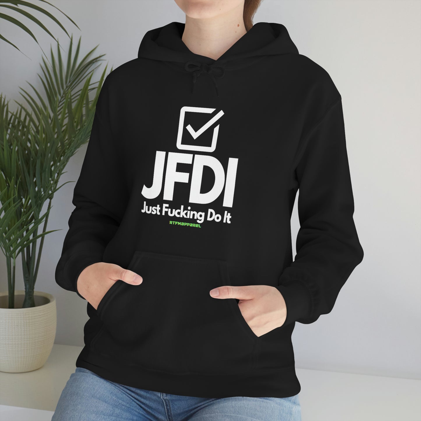 JFDI, Just do it, Funny, Sysadmin, Geek, Project Manager, Explicit, Developer, Gift, Unisex Hooded Sweatshirt