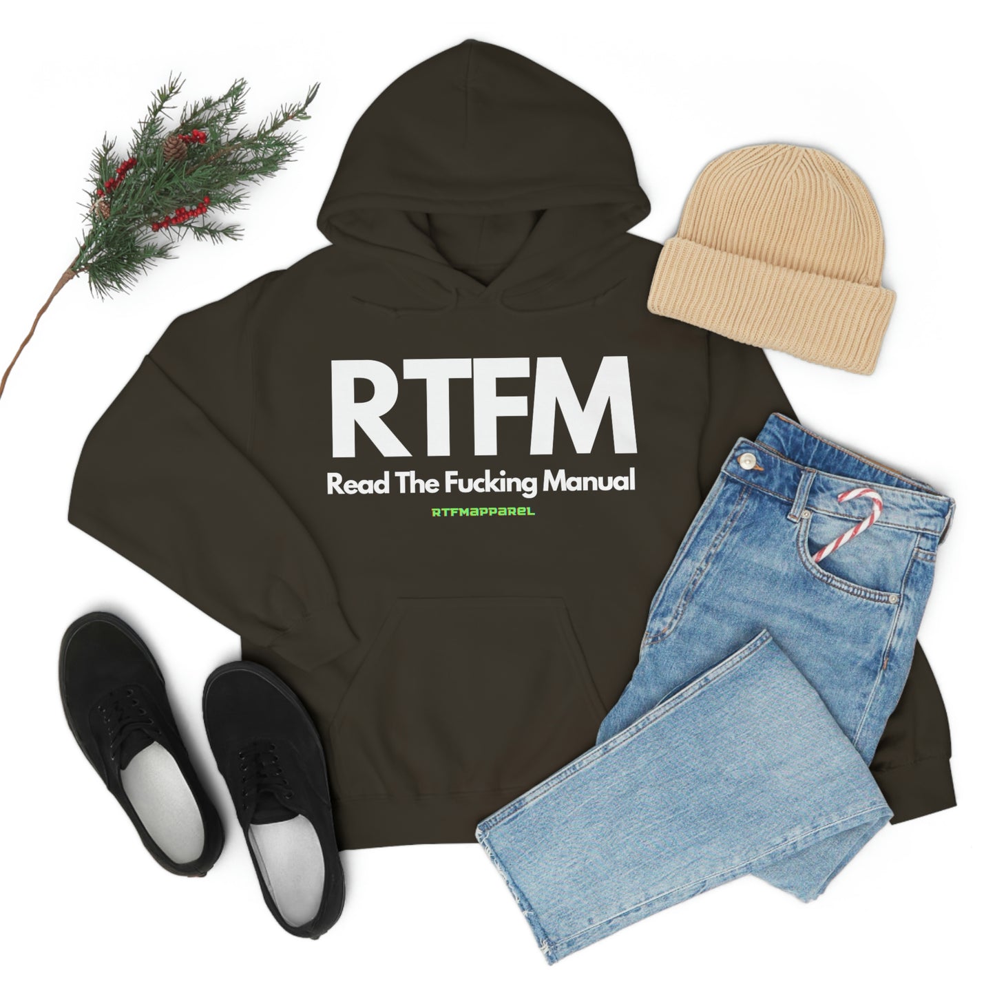 RTFM, Read the Manual, Explicit Funny, Sysadmin, Geek, Project Manager, Developer, Gift, Unisex Hooded Sweatshirt