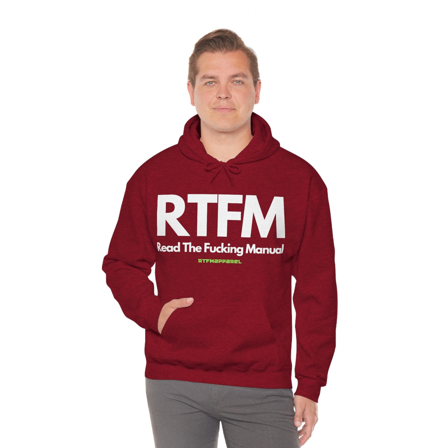 RTFM, Read the Manual, Explicit Funny, Sysadmin, Geek, Project Manager, Developer, Gift, Unisex Hooded Sweatshirt