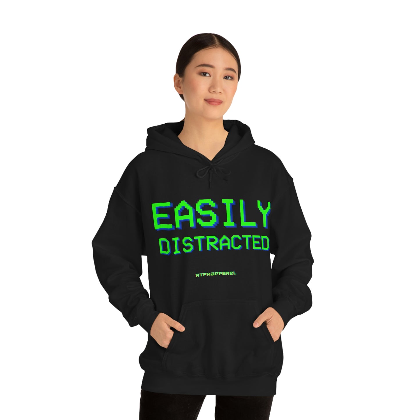 Easily Distracted - Funny, Sysadmin, Geek, Gamer, Developer, Gift Hooded Sweatshirt