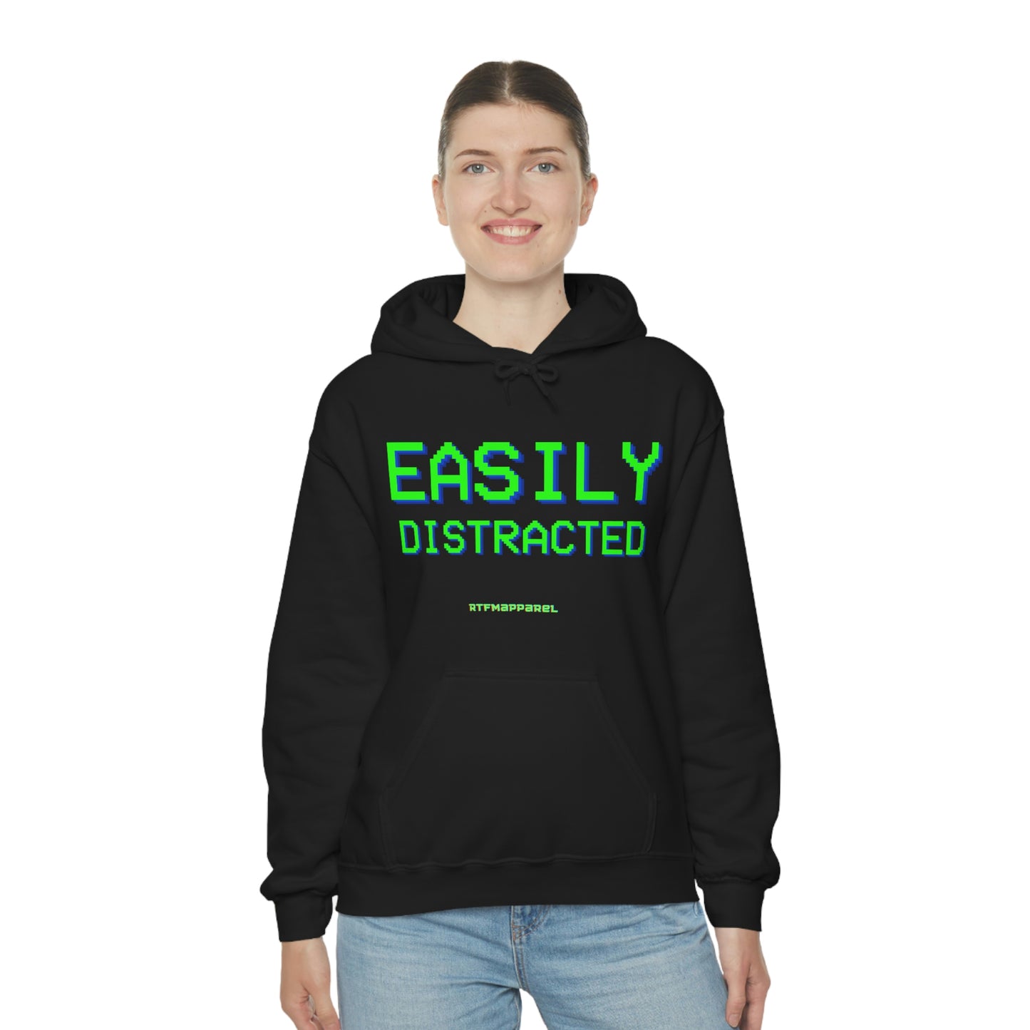 Easily Distracted - Funny, Sysadmin, Geek, Gamer, Developer, Gift Hooded Sweatshirt