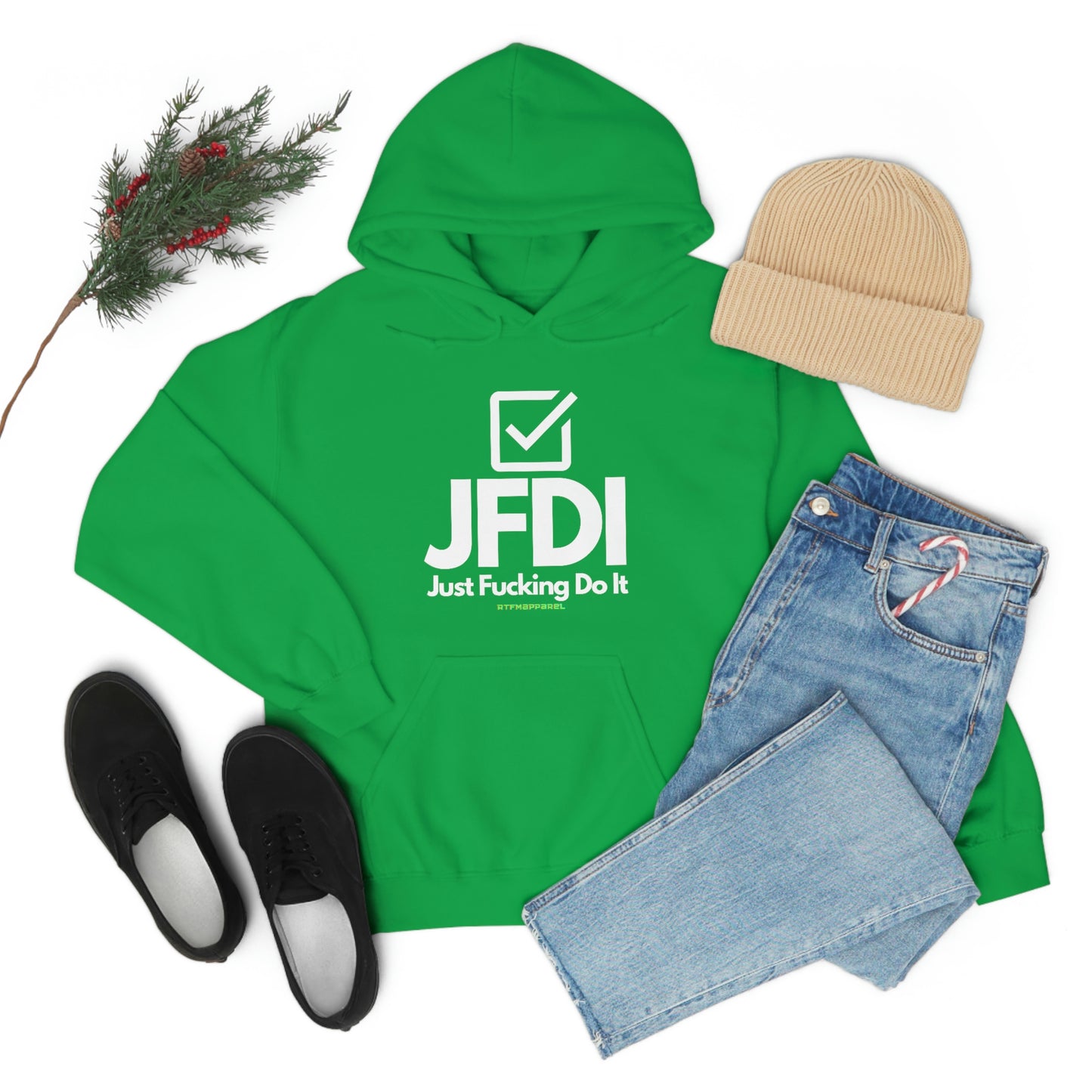 JFDI, Just do it, Funny, Sysadmin, Geek, Project Manager, Explicit, Developer, Gift, Unisex Hooded Sweatshirt