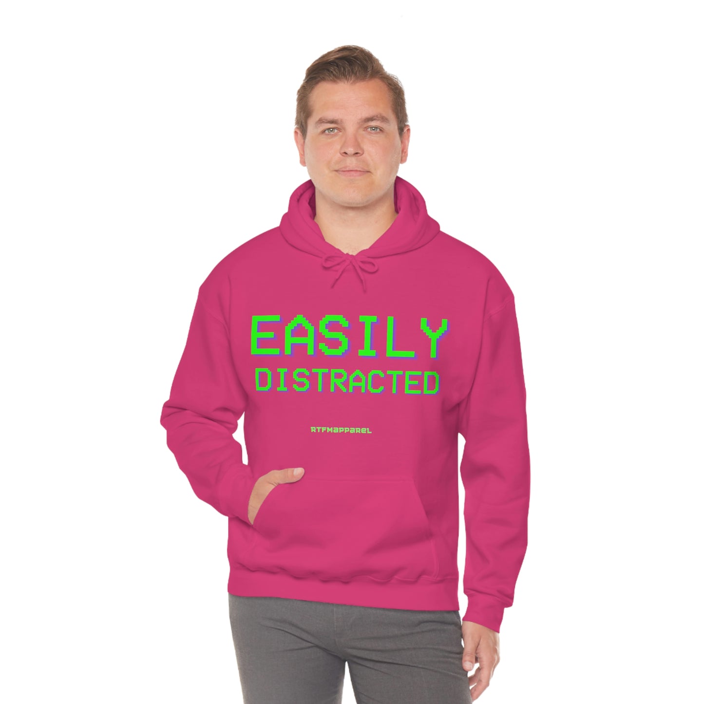 Easily Distracted - Funny, Sysadmin, Geek, Gamer, Developer, Gift Hooded Sweatshirt
