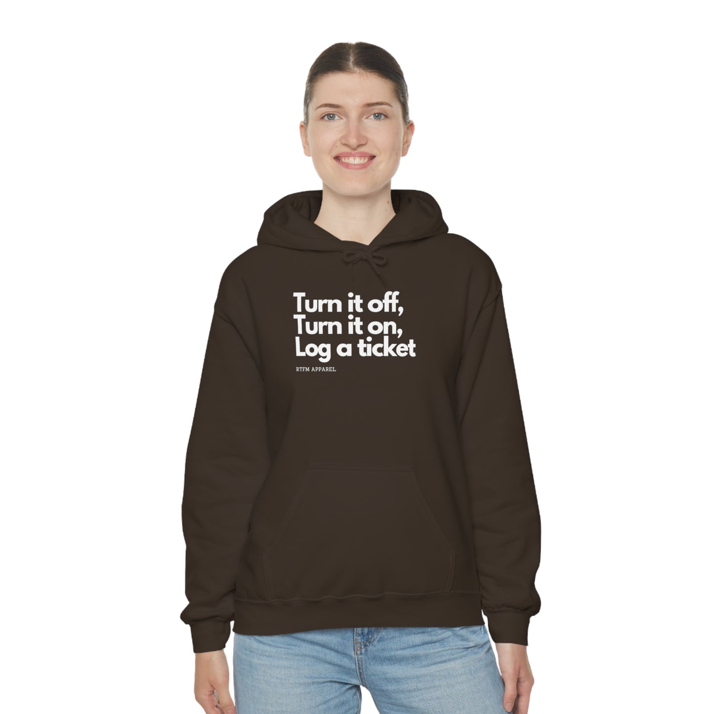 Turn it off, Turn it on, Log a ticket - Helpdesk, Sysadmin, Cloud Engineer, Architect, Azure, AWS, Network admin, Server Admin Hoodie