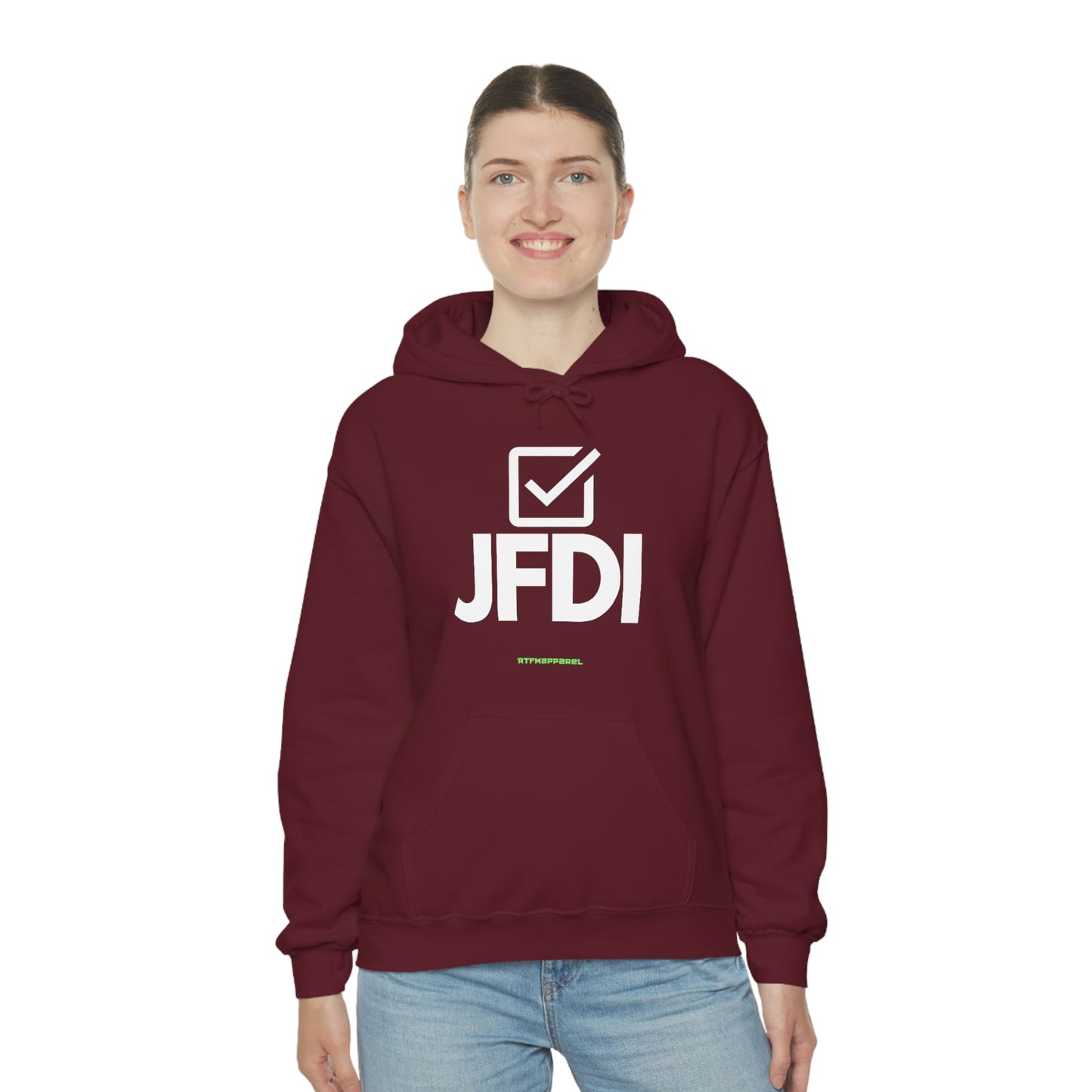JFDI, Just do it, Funny, Sysadmin, Geek, Project Manager, Developer, Gift, Unisex Hooded Sweatshirt