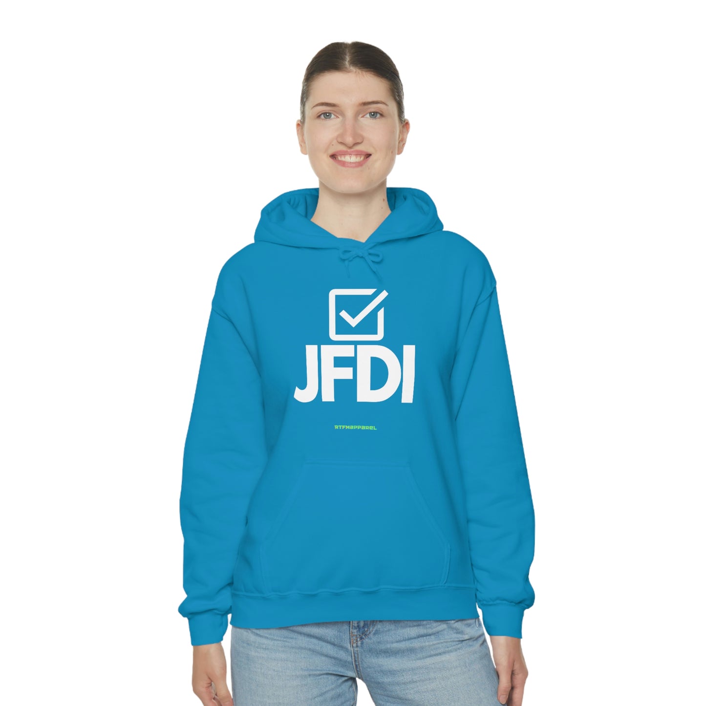 JFDI, Just do it, Funny, Sysadmin, Geek, Project Manager, Developer, Gift, Unisex Hooded Sweatshirt