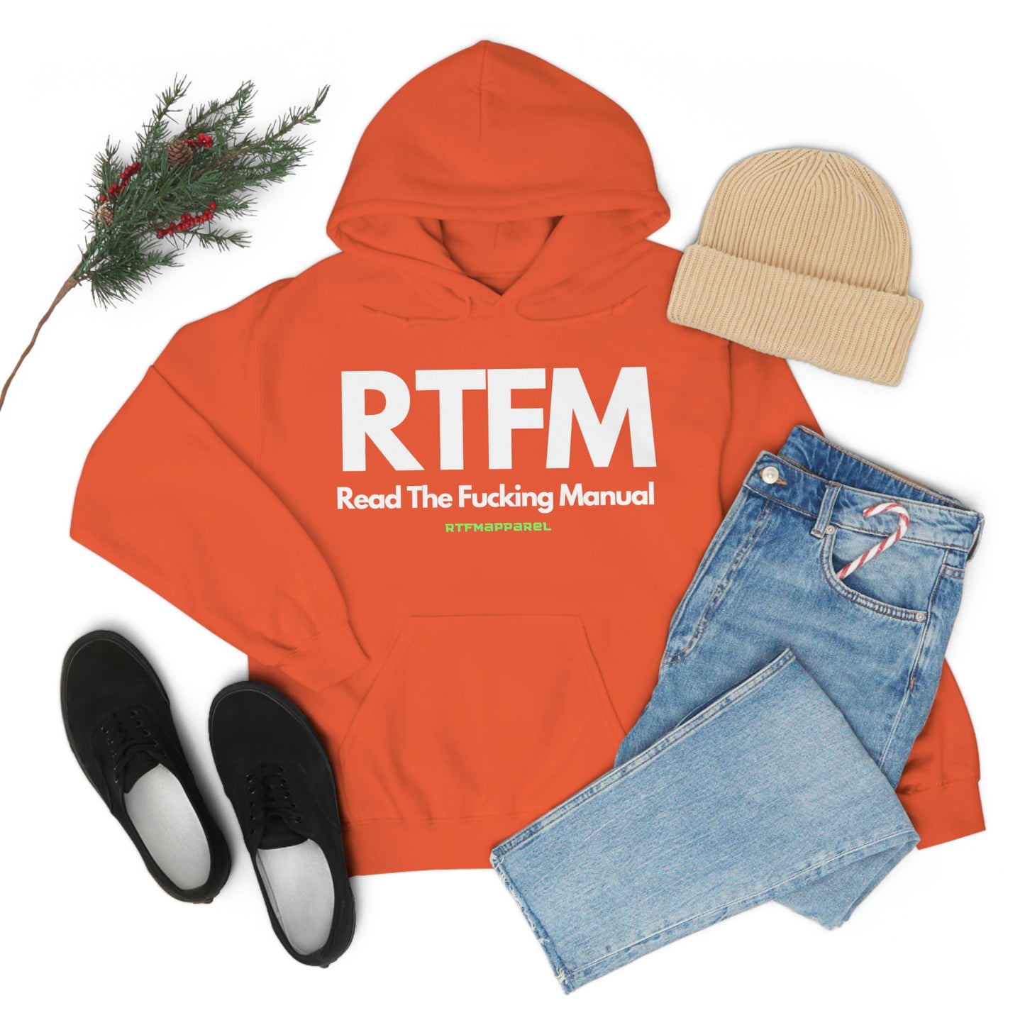 RTFM, Read the Manual, Explicit Funny, Sysadmin, Geek, Project Manager, Developer, Gift, Unisex Hooded Sweatshirt