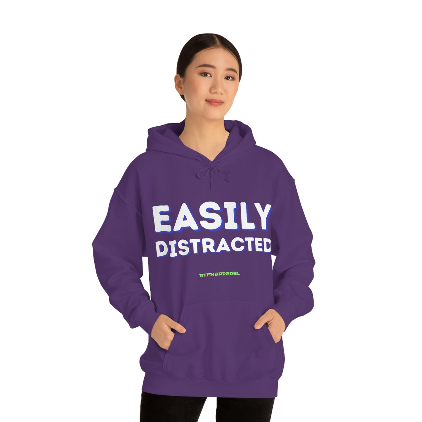 Easily Distracted - Funny, Sysadmin, Geek, Gamer, Developer, Gift Hooded Sweatshirt