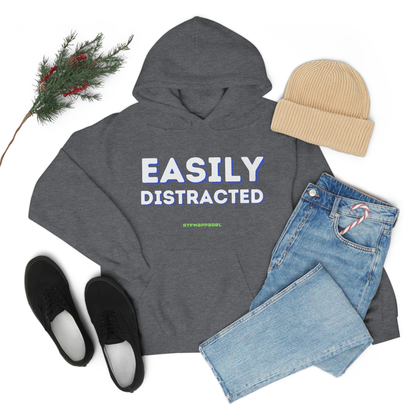 Easily Distracted - Funny, Sysadmin, Geek, Gamer, Developer, Gift Hooded Sweatshirt