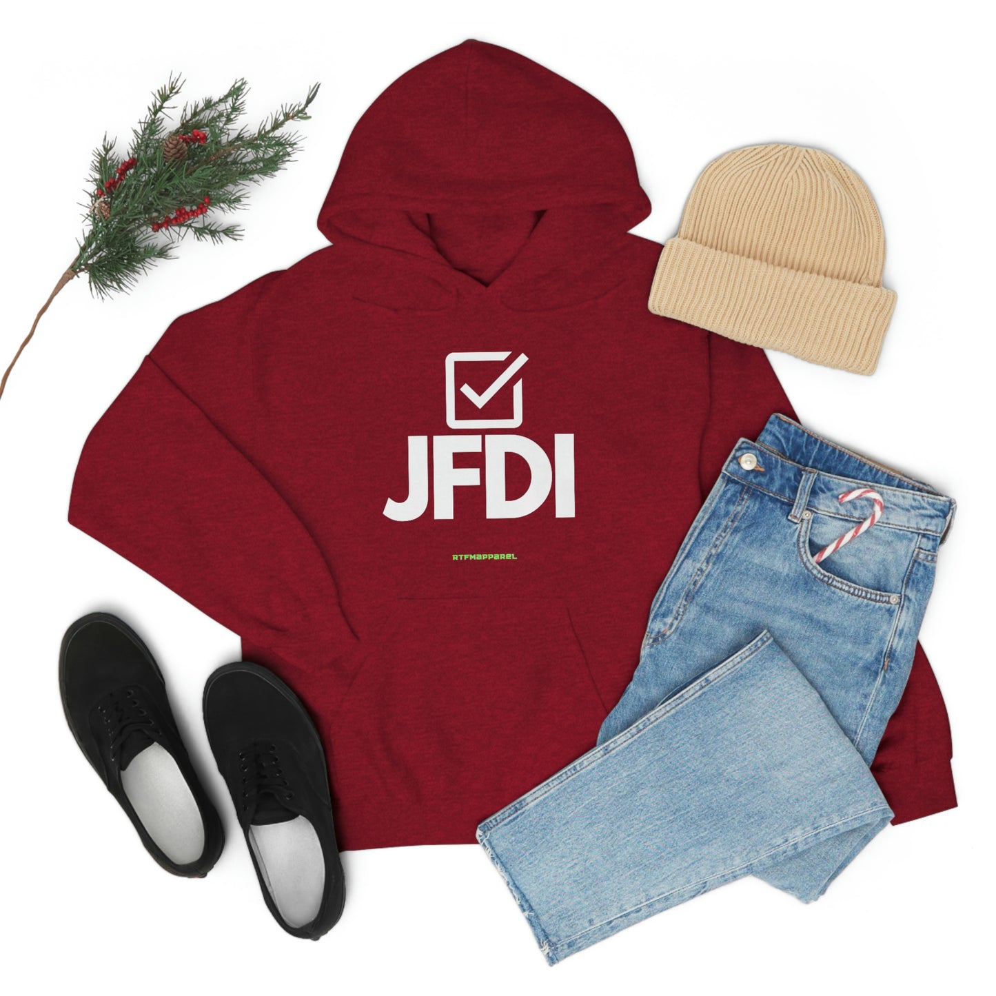 JFDI, Just do it, Funny, Sysadmin, Geek, Project Manager, Developer, Gift, Unisex Hooded Sweatshirt