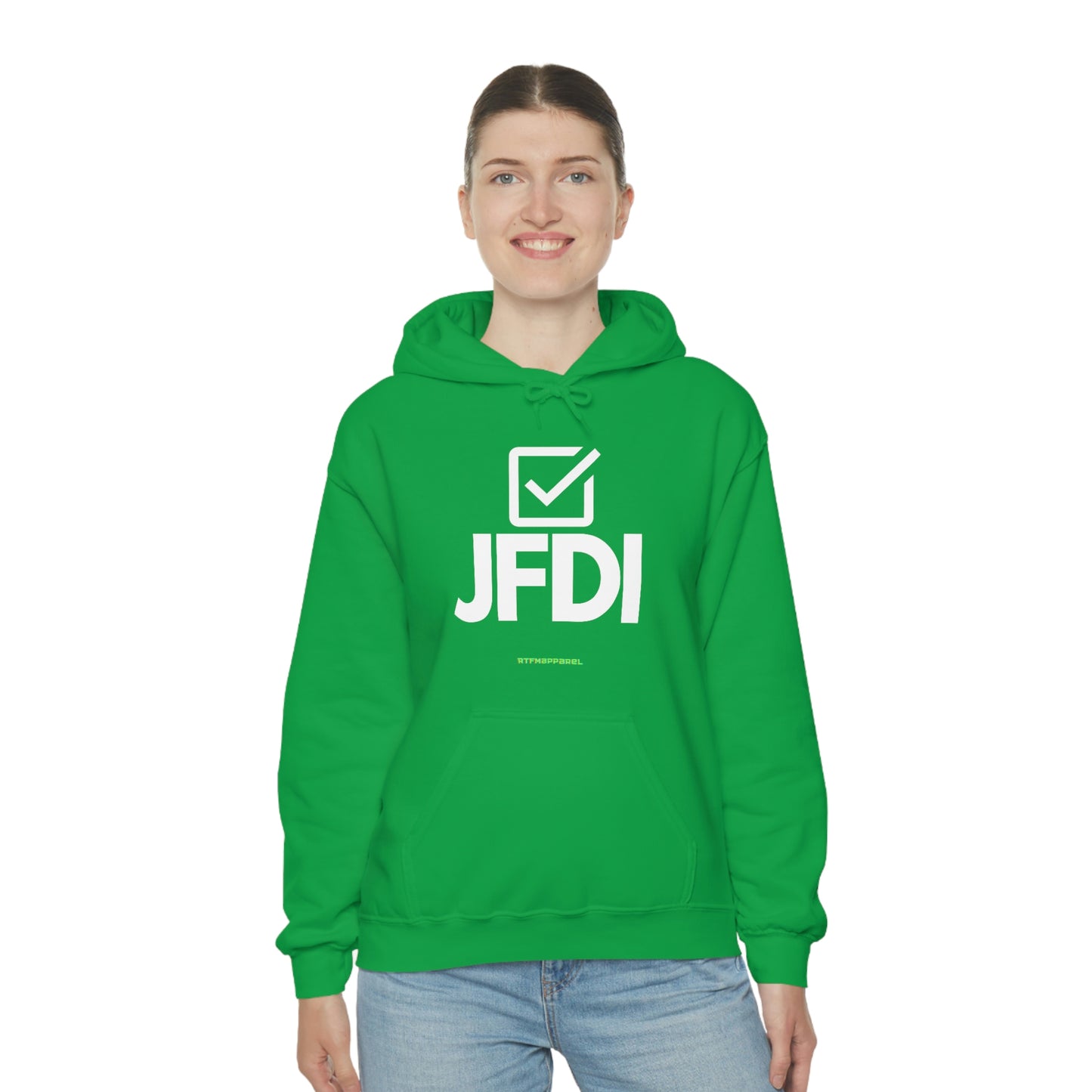 JFDI, Just do it, Funny, Sysadmin, Geek, Project Manager, Developer, Gift, Unisex Hooded Sweatshirt