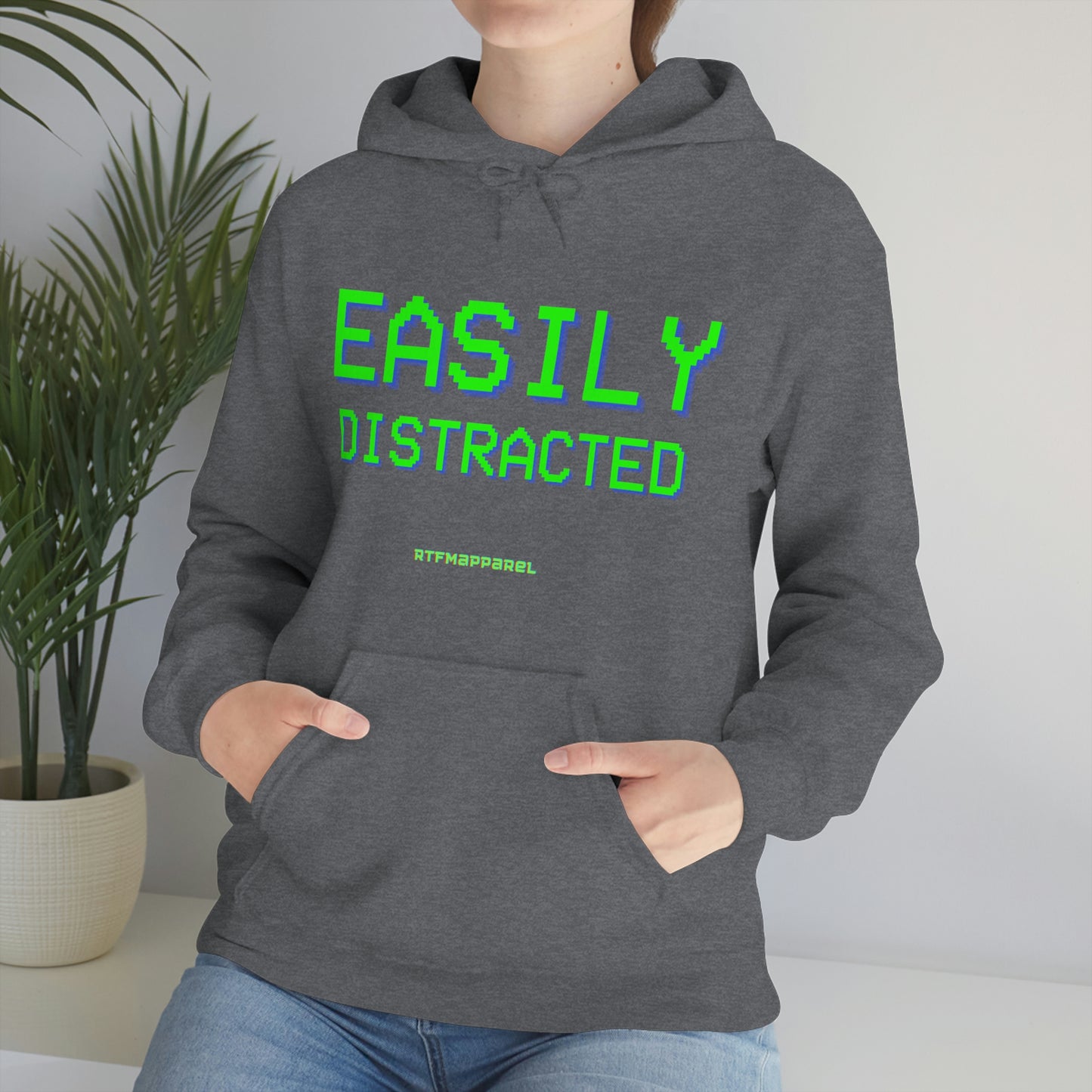 Easily Distracted - Funny, Sysadmin, Geek, Gamer, Developer, Gift Hooded Sweatshirt