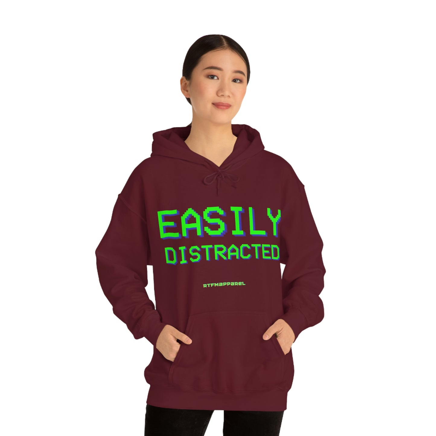 Easily Distracted - Funny, Sysadmin, Geek, Gamer, Developer, Gift Hooded Sweatshirt