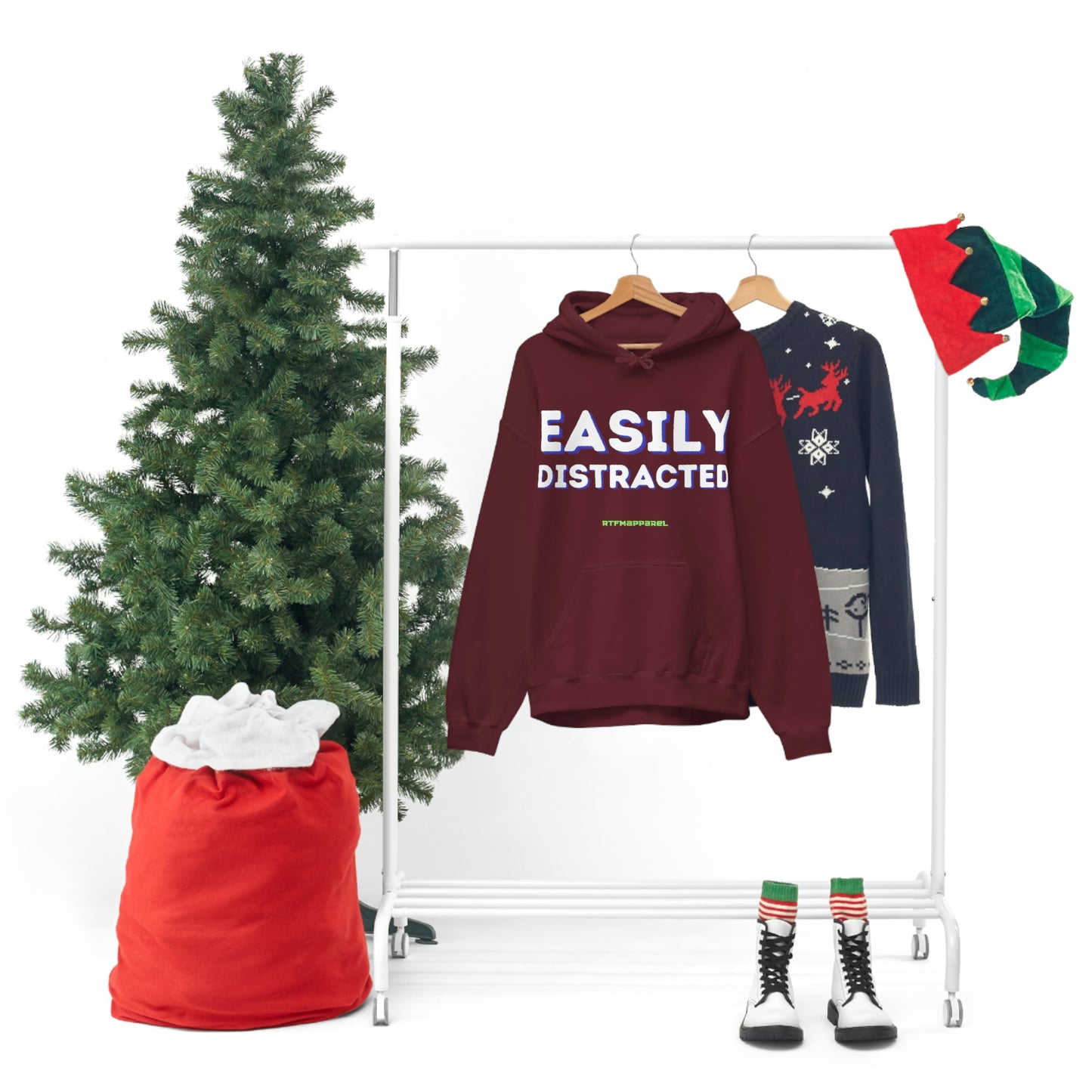 Easily Distracted - Funny, Sysadmin, Geek, Gamer, Developer, Gift Hooded Sweatshirt