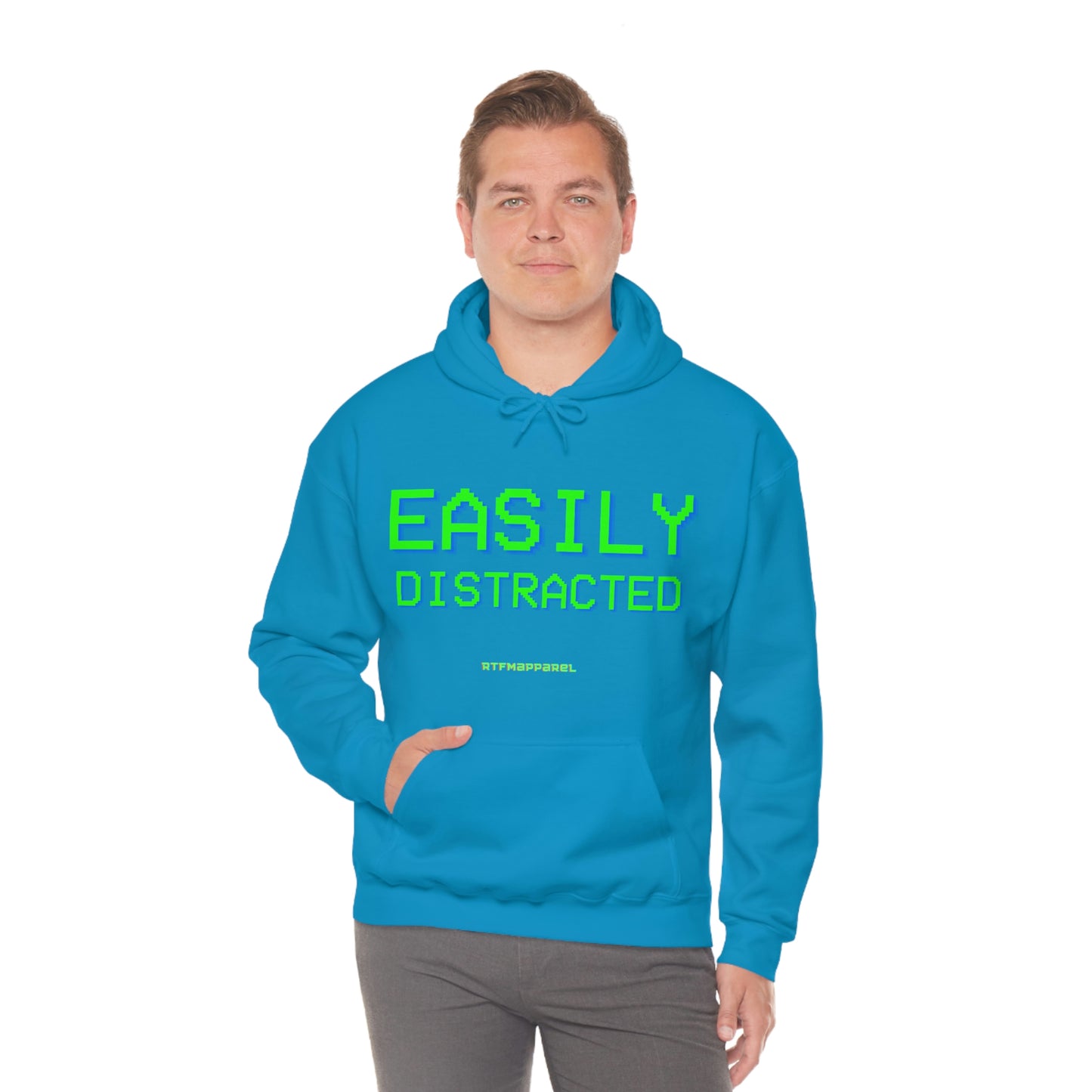 Easily Distracted - Funny, Sysadmin, Geek, Gamer, Developer, Gift Hooded Sweatshirt
