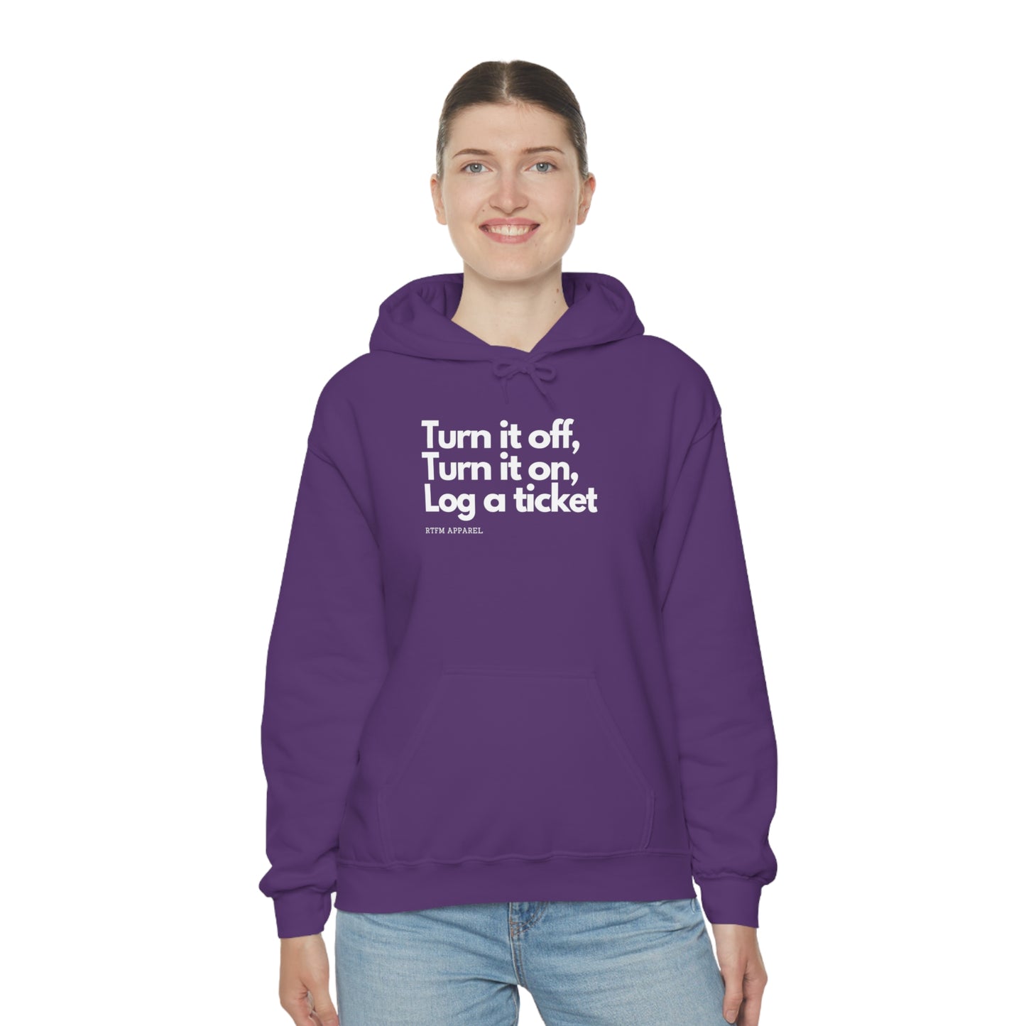 Turn it off, Turn it on, Log a ticket - Helpdesk, Sysadmin, Cloud Engineer, Architect, Azure, AWS, Network admin, Server Admin Hoodie