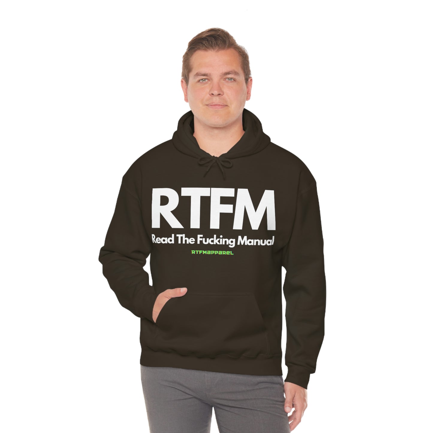 RTFM, Read the Manual, Explicit Funny, Sysadmin, Geek, Project Manager, Developer, Gift, Unisex Hooded Sweatshirt