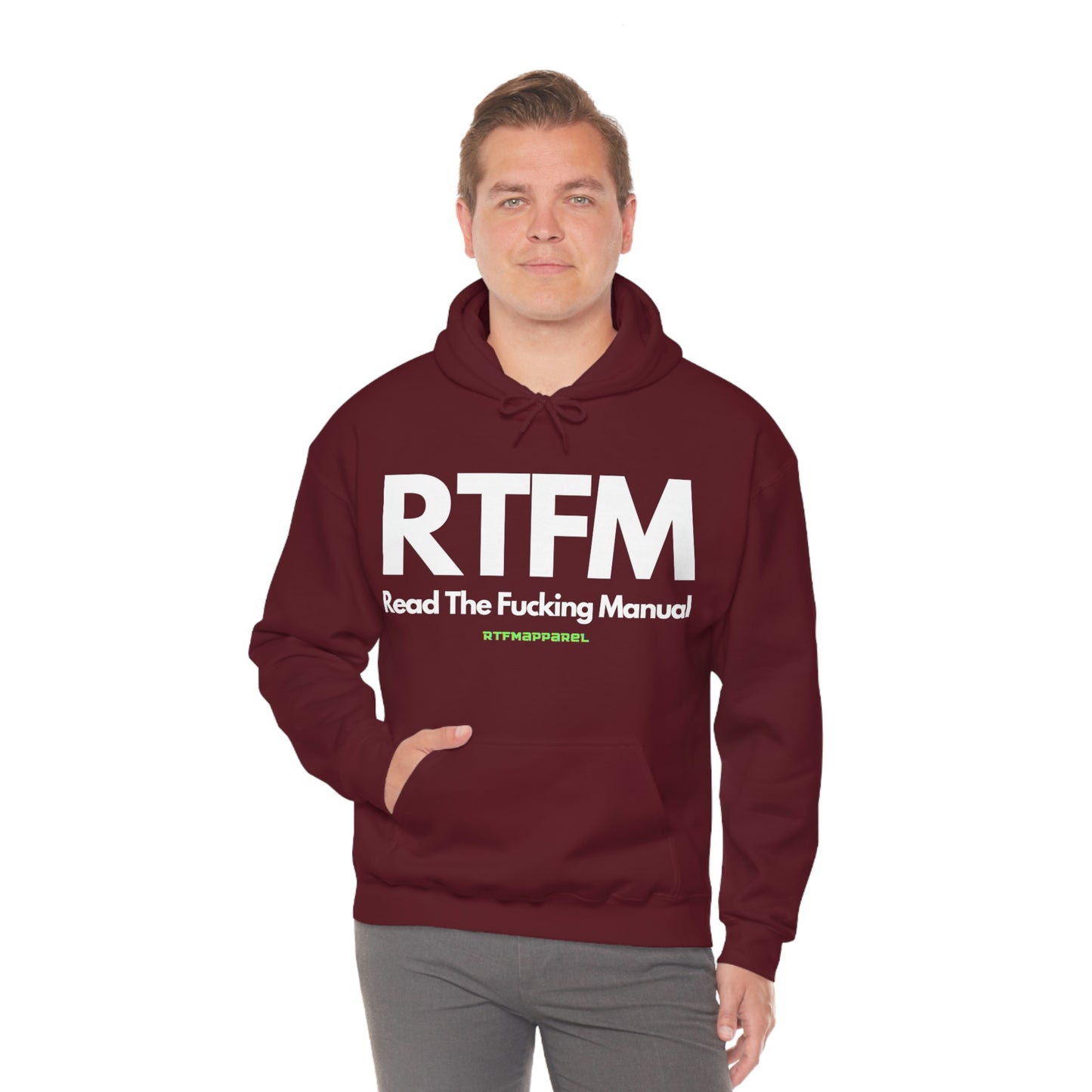 RTFM, Read the Manual, Explicit Funny, Sysadmin, Geek, Project Manager, Developer, Gift, Unisex Hooded Sweatshirt