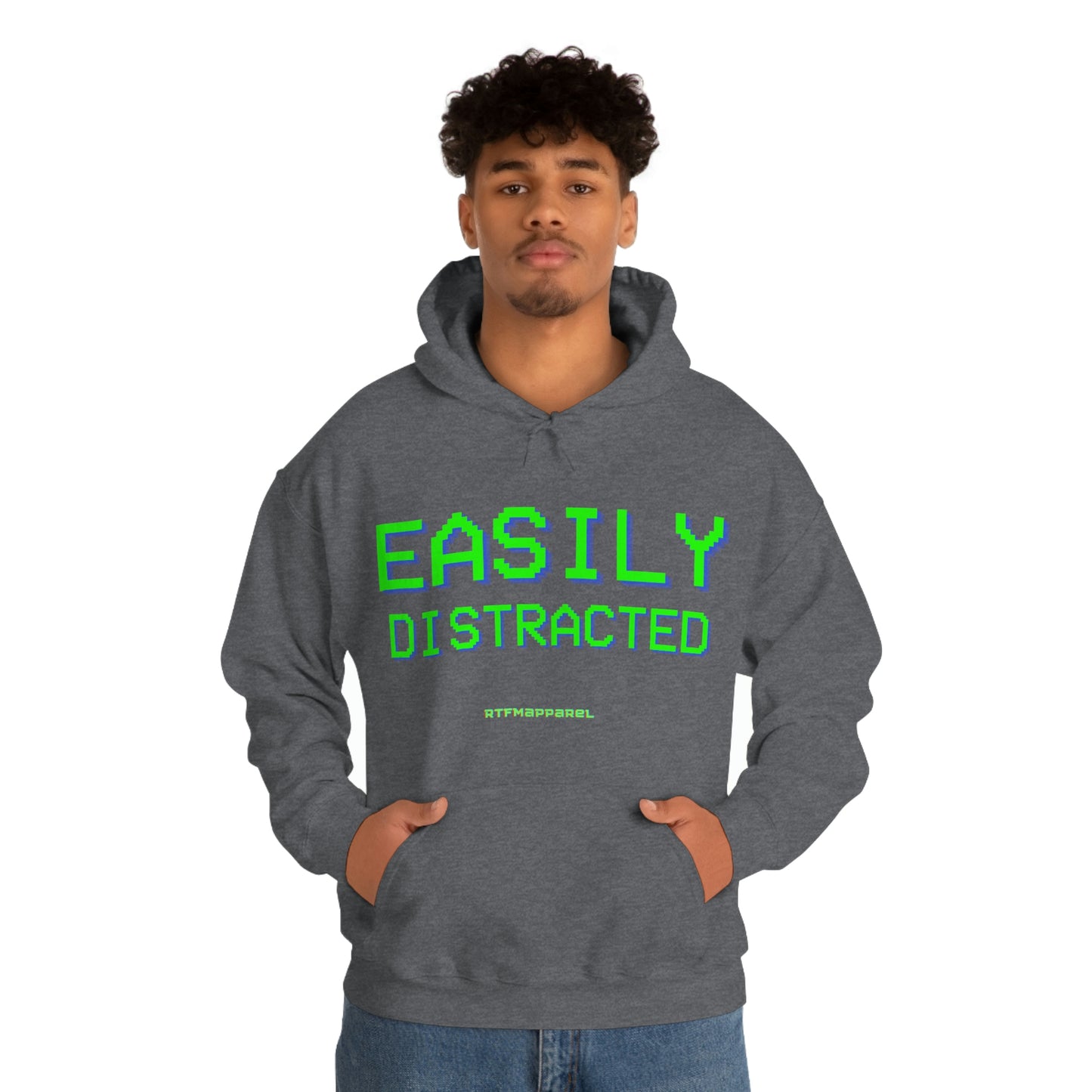Easily Distracted - Funny, Sysadmin, Geek, Gamer, Developer, Gift Hooded Sweatshirt