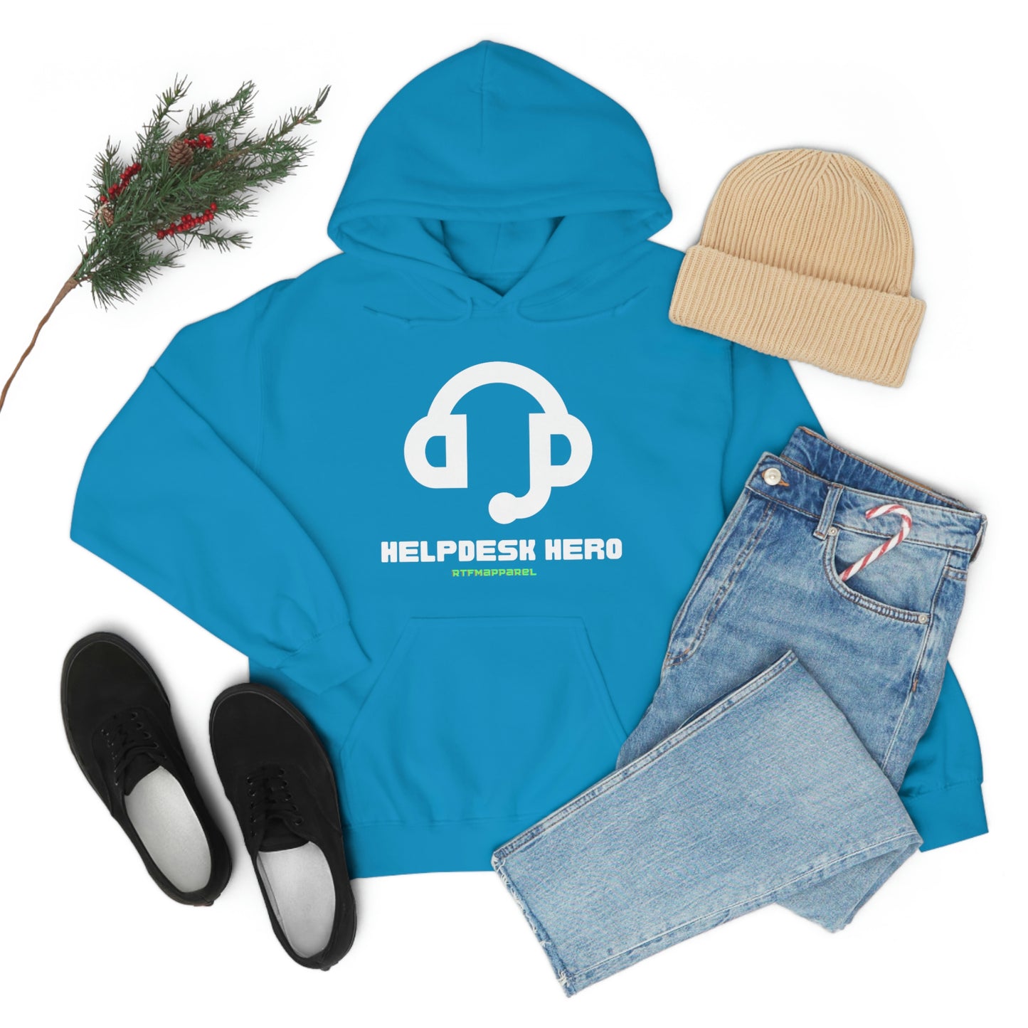 Helpdesk Hero, IT Support Funny, Sysadmin, RTFM Hoodie