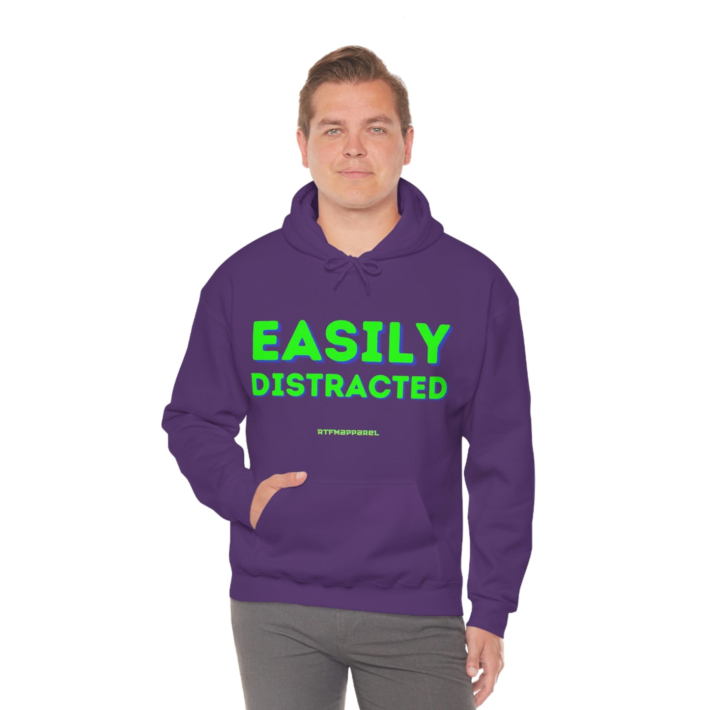 Easily Distracted - Funny, Sysadmin, Geek, Gamer, Developer, Gift Hooded Sweatshirt