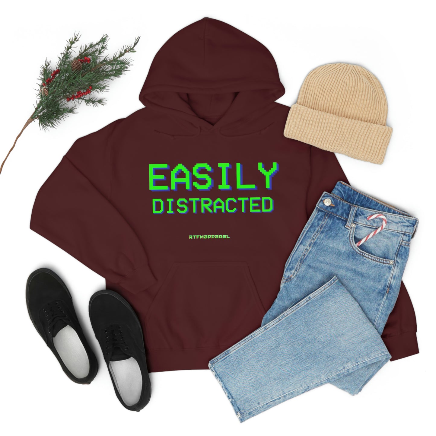 Easily Distracted - Funny, Sysadmin, Geek, Gamer, Developer, Gift Hooded Sweatshirt